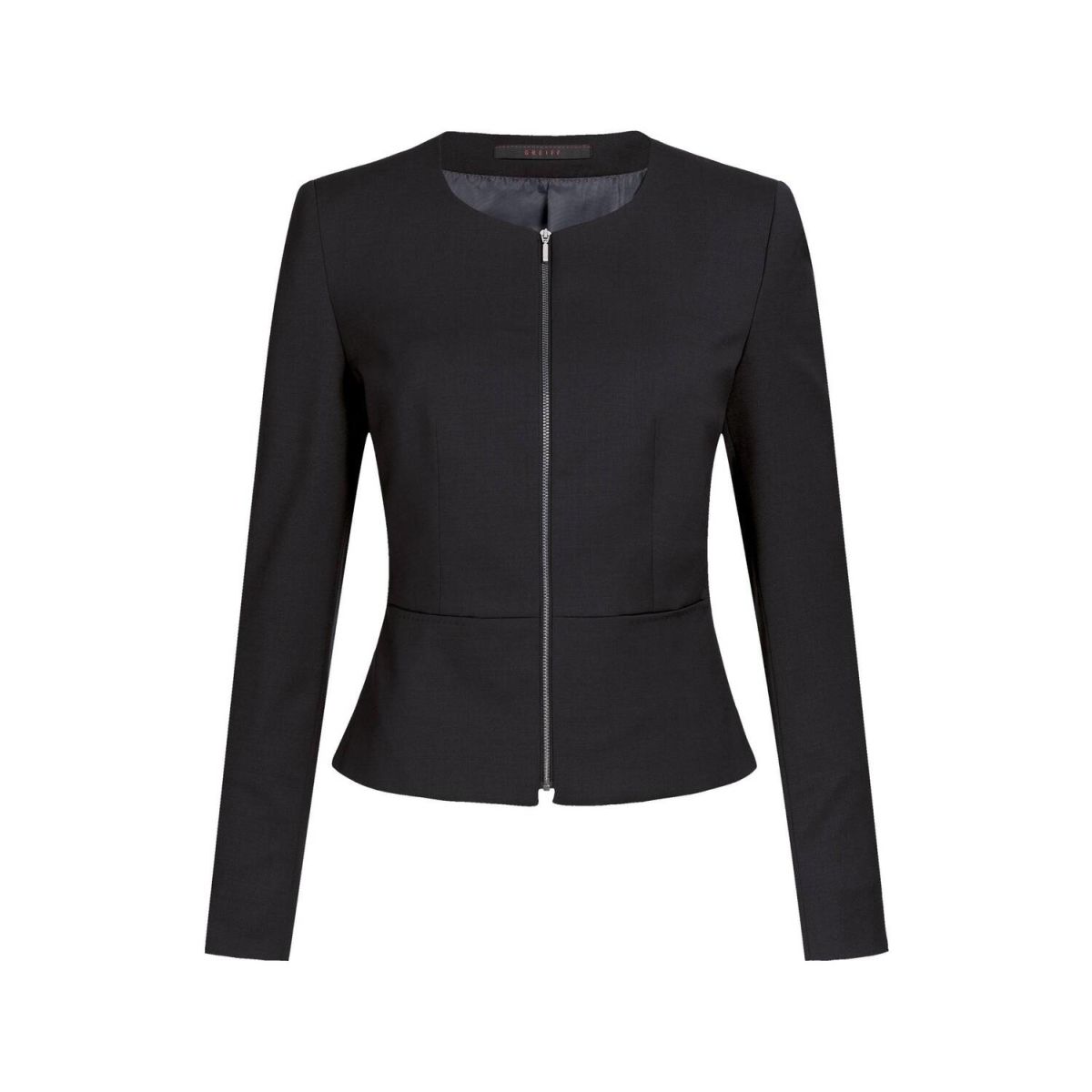 GREIFF Damen-Kurzblazer SF Modern 37.5 mit Reißverschluss Kleidergröße 32; schwarz