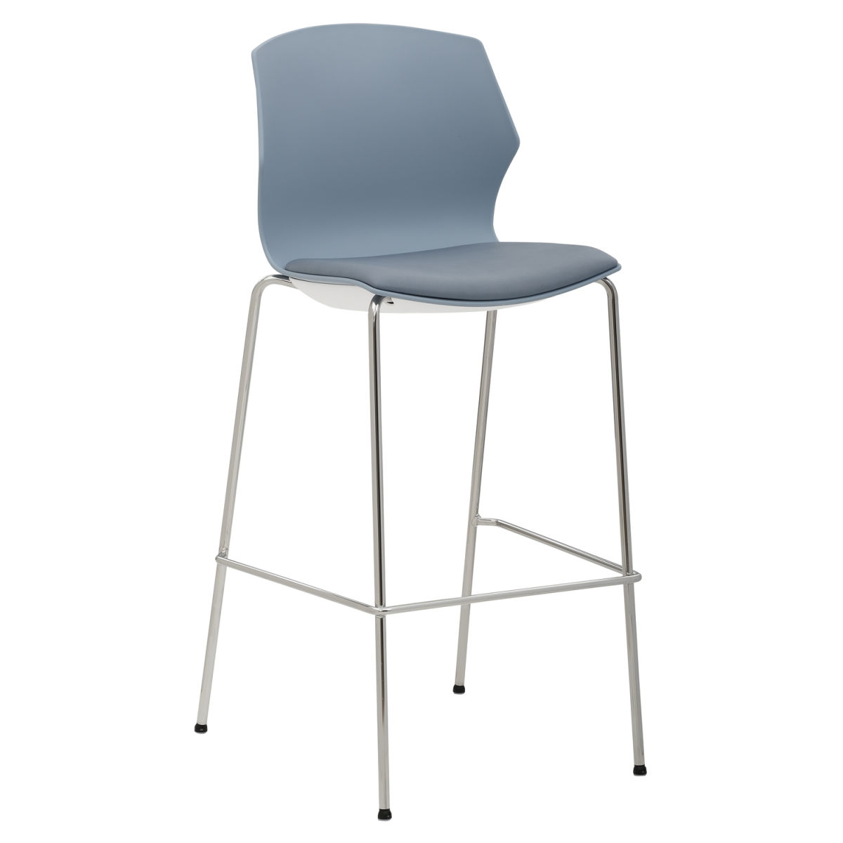 Mayer Sitzmöbel Kantinenhocker gepolstert (2 Stück) 52x57x110 cm (BxTxH); Sitz rauchblau; 2 Stück / Pack