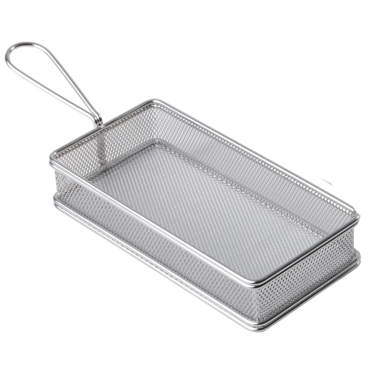 APS Servier-Frittierkorb SNACKHOLDER, Edelstahl, eckig; 26x13x5 cm (LxBxH); silber; rechteckig