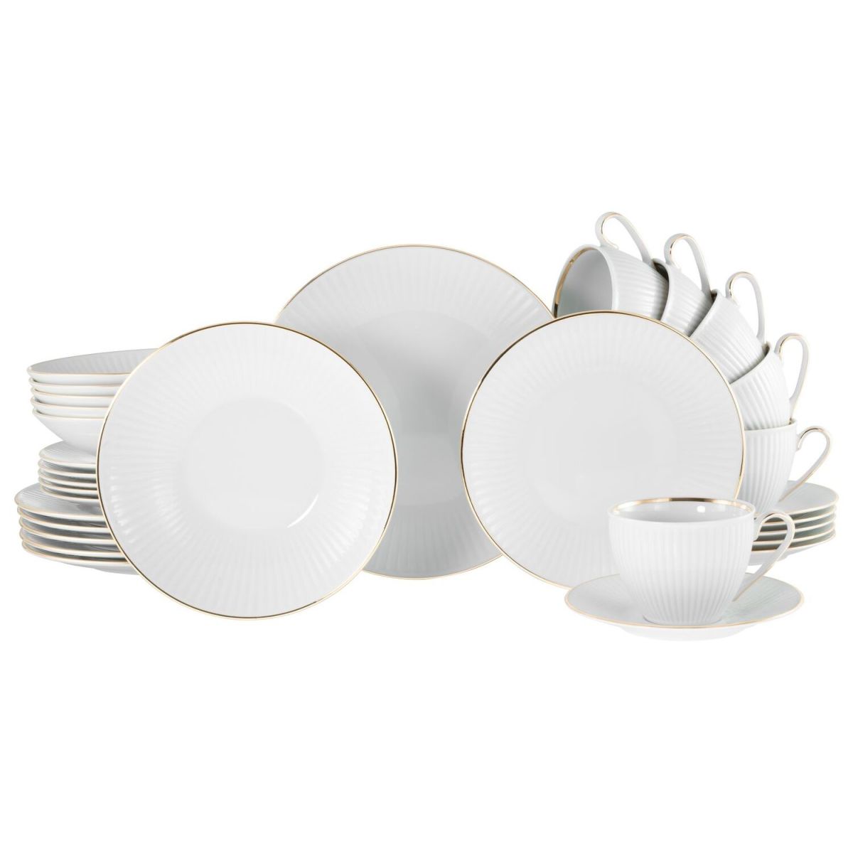 CreaTable Valencia gold - Kombiservice 30-tlg weiß/gold