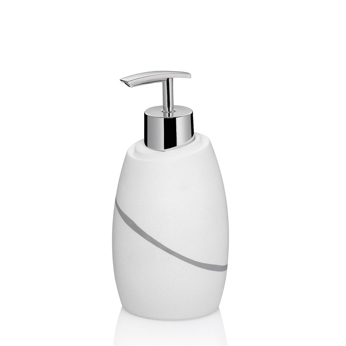 kela Seifenspender Talus Polyresin 300 ml, 7.5x16x7.5 cm (BxHxT); weiß; rund