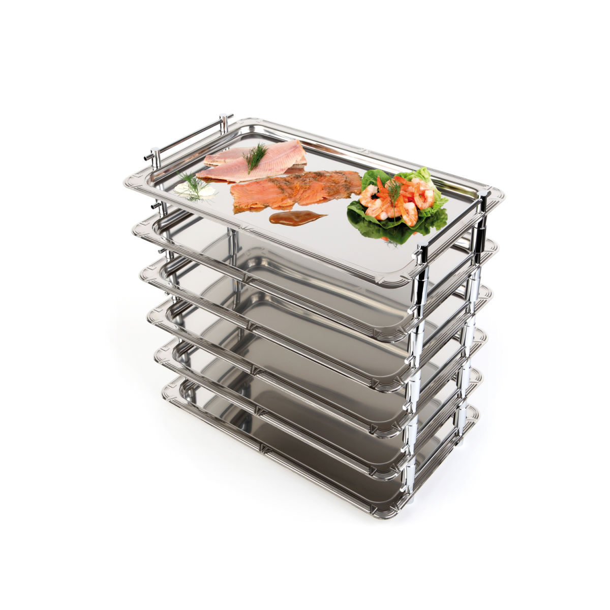 APS GN 1/1 System-Tablett 53 x 32,5 cm, Nutzhöhe 4 cm 53x32.5x5.5 cm (LxBxH); silber; rechteckig