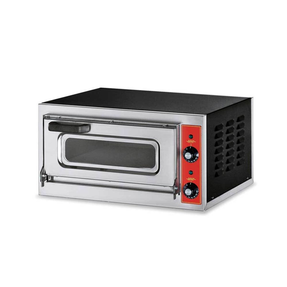 GGF Pizzaofen mit einer Kammer für Pizzen bis zu Ø 400 mm 55.5x46x29 cm (BxTxH); silber/schwarz