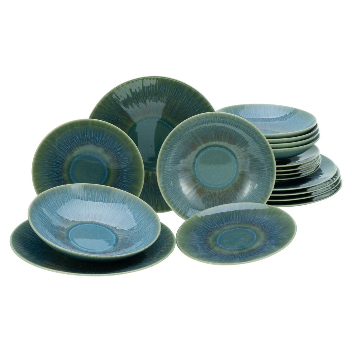 Verde brezza marina - Set di piatti 18 pz. CreaTable; verde