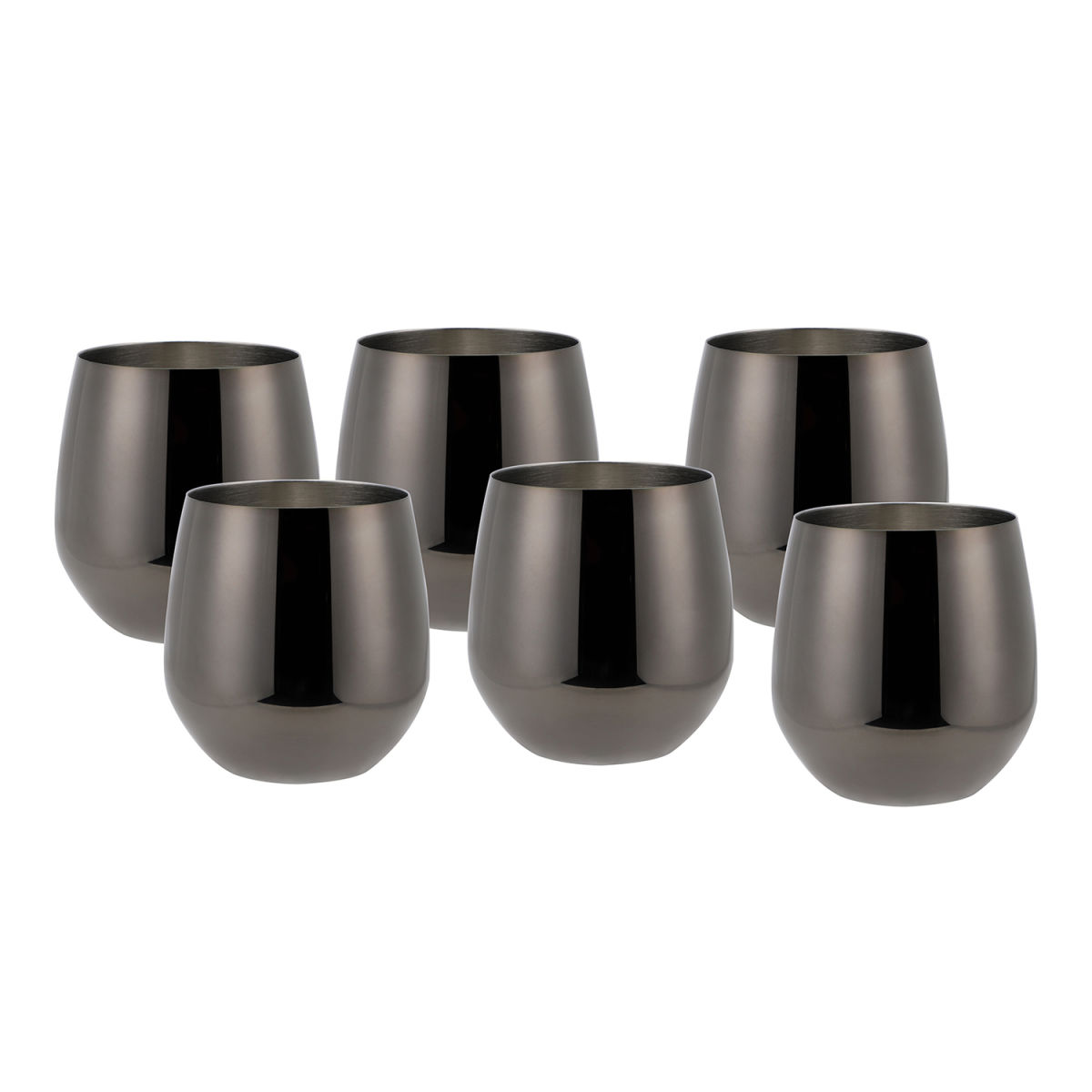 ECHTWERK Weingläser 500 ml, 7.5x10 cm (ØxH); schwarz; 6 Stück / Pack