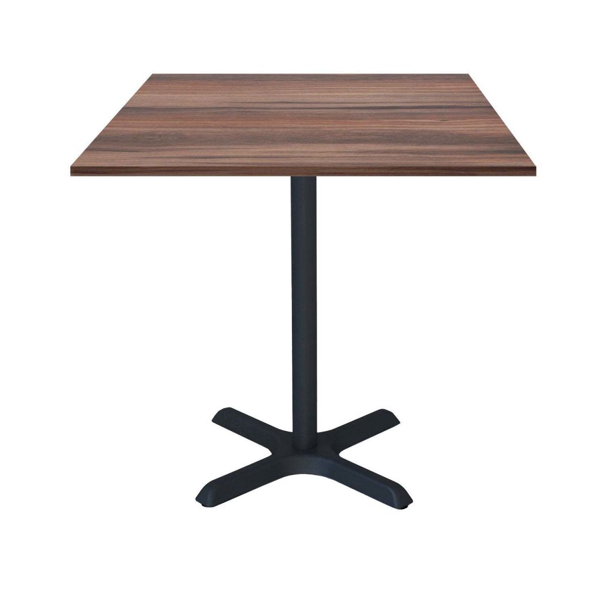 RestooTab Tisch Dina quadratisch - Dekor Holz & Uni 70x70x74 cm (LxBxH); Platte eiche geräuchert, Gestell schwarz; quadratisch