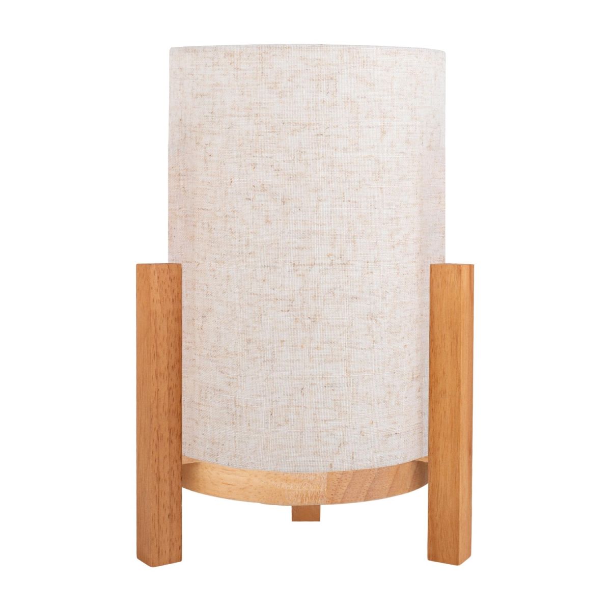 NÄVE Leuchten Akkutischleuchte MADITA 22x22x22x32 cm (LxBxØxH); natur/braun; Gestell braun