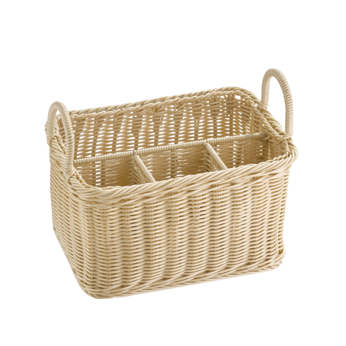 APS Besteckkorb ECONOMIC, Polypropylen, mit Griffen 26x18x19 cm (LxBxH); beige