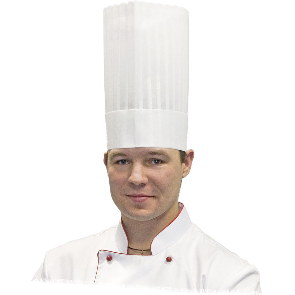 Stalgast Nino Cucino Kochmütze, weiß, plissiert, 100% Vliesstoff, H. 25 cm Kleidergröße universal; weiß