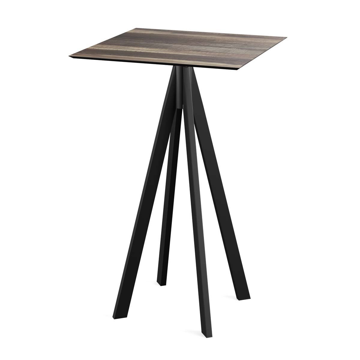 Feros Stehtisch Infinity Gestell + HPL quadratisch 70x70x109.2 cm (LxBxH); hellbraun; quadratisch