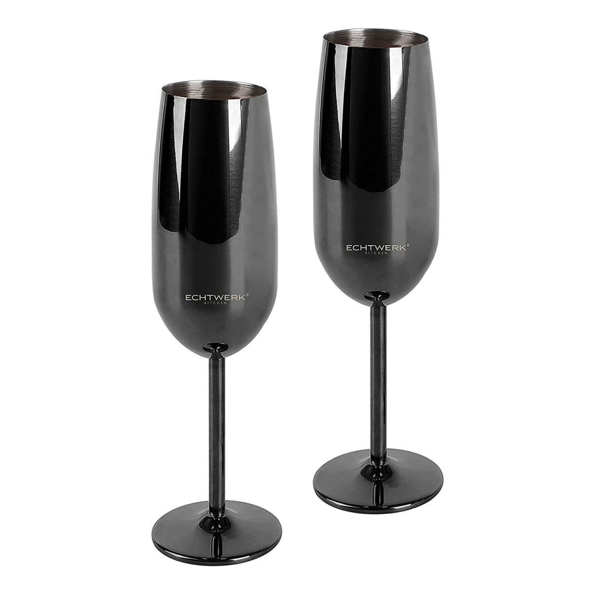 ECHTWERK Sektgläser 250 ml, 7x23 cm (ØxH); schwarz; 2 Stück / Pack