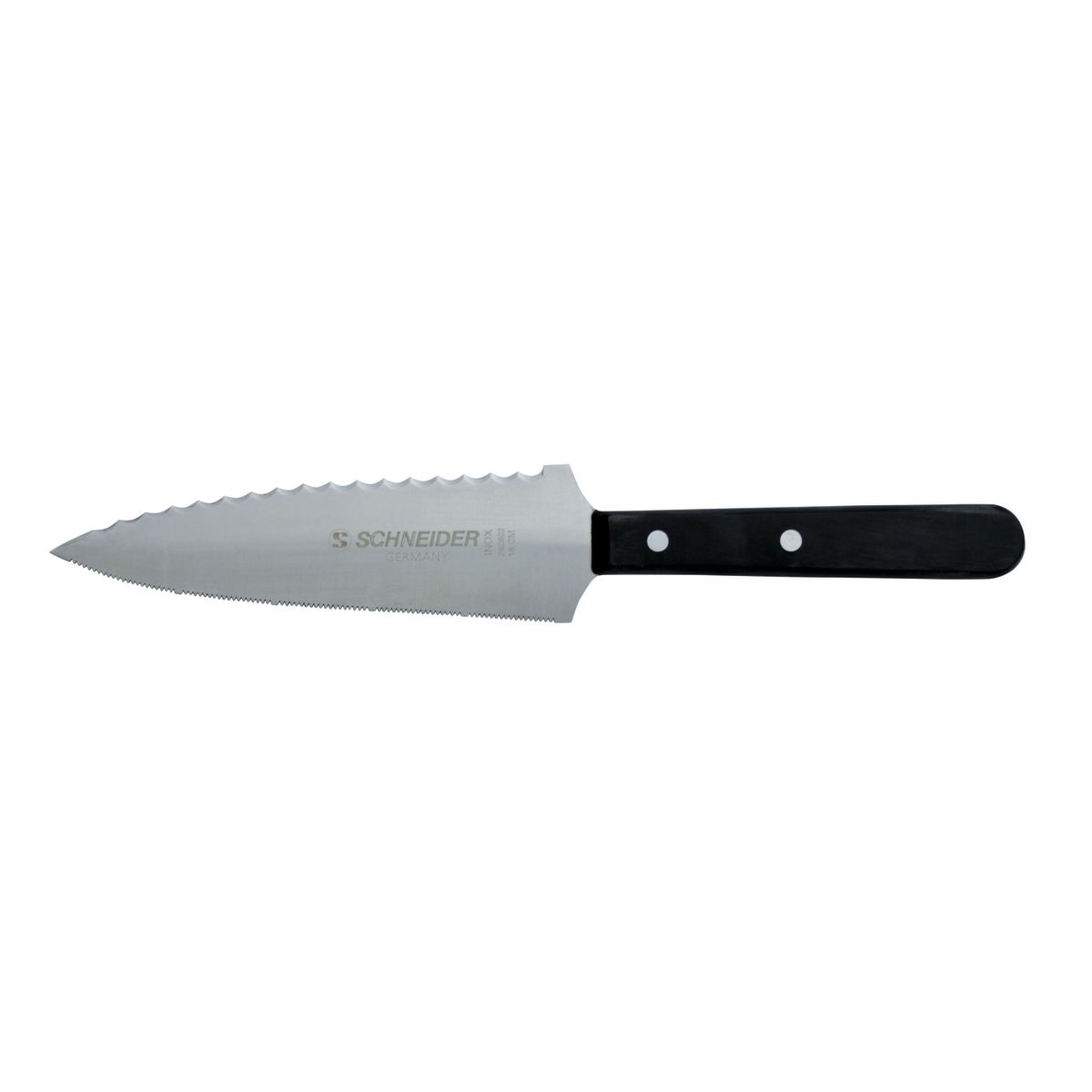Schneider Tortenmesser Wellenschliff, feine Säge Klingenlänge 16 cm, 16 cm (L); schwarz