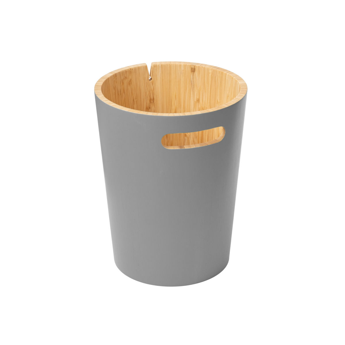 Cestino Koby in 100% Bambù GRANA HOME; 23.5x30 cm (ØxH); grigio