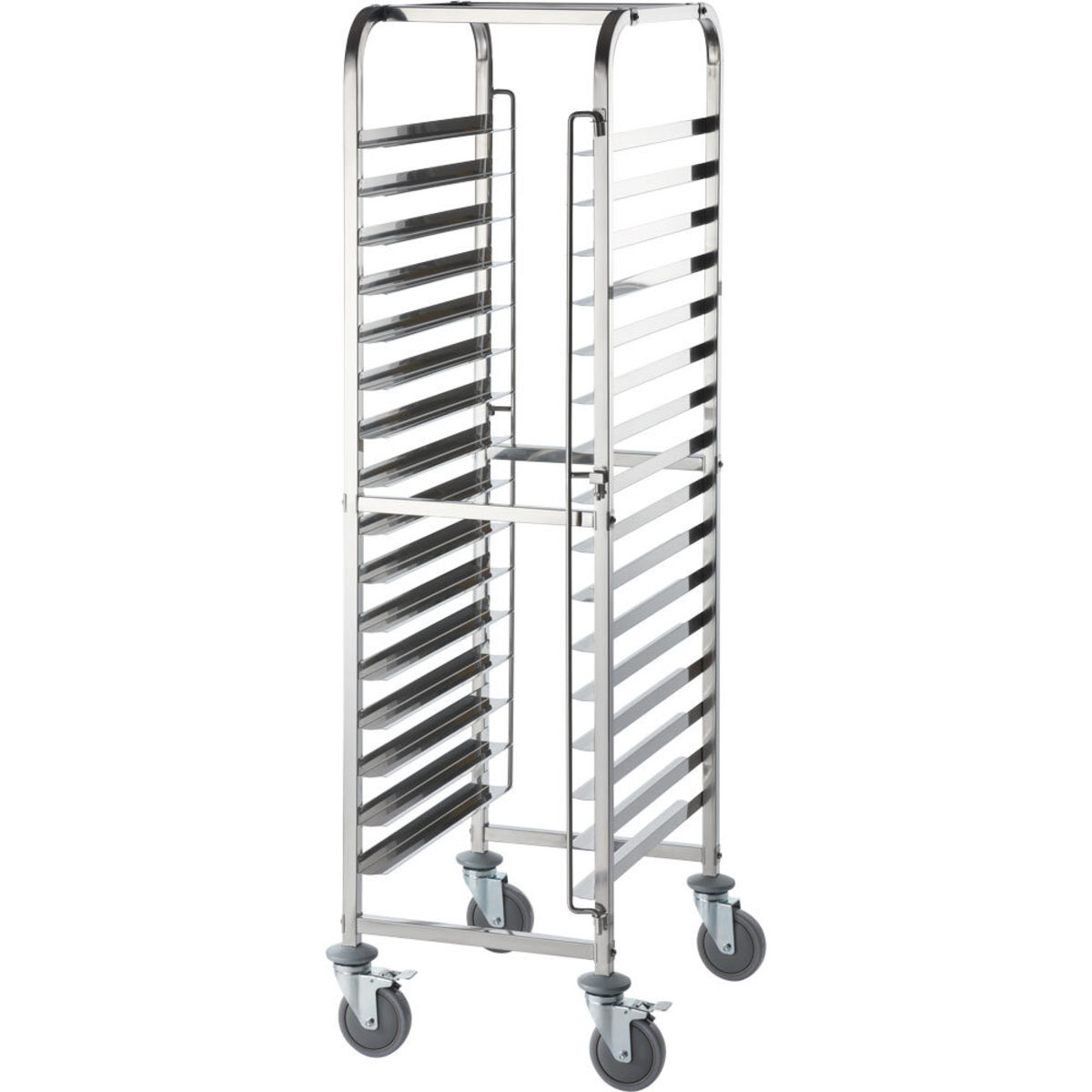 Stalgast Tablettwagen aus Edelstahl, passend für 16 x Tablett 600 x 400 mm 62x47x173.5 cm (LxBxH); silber; rechteckig