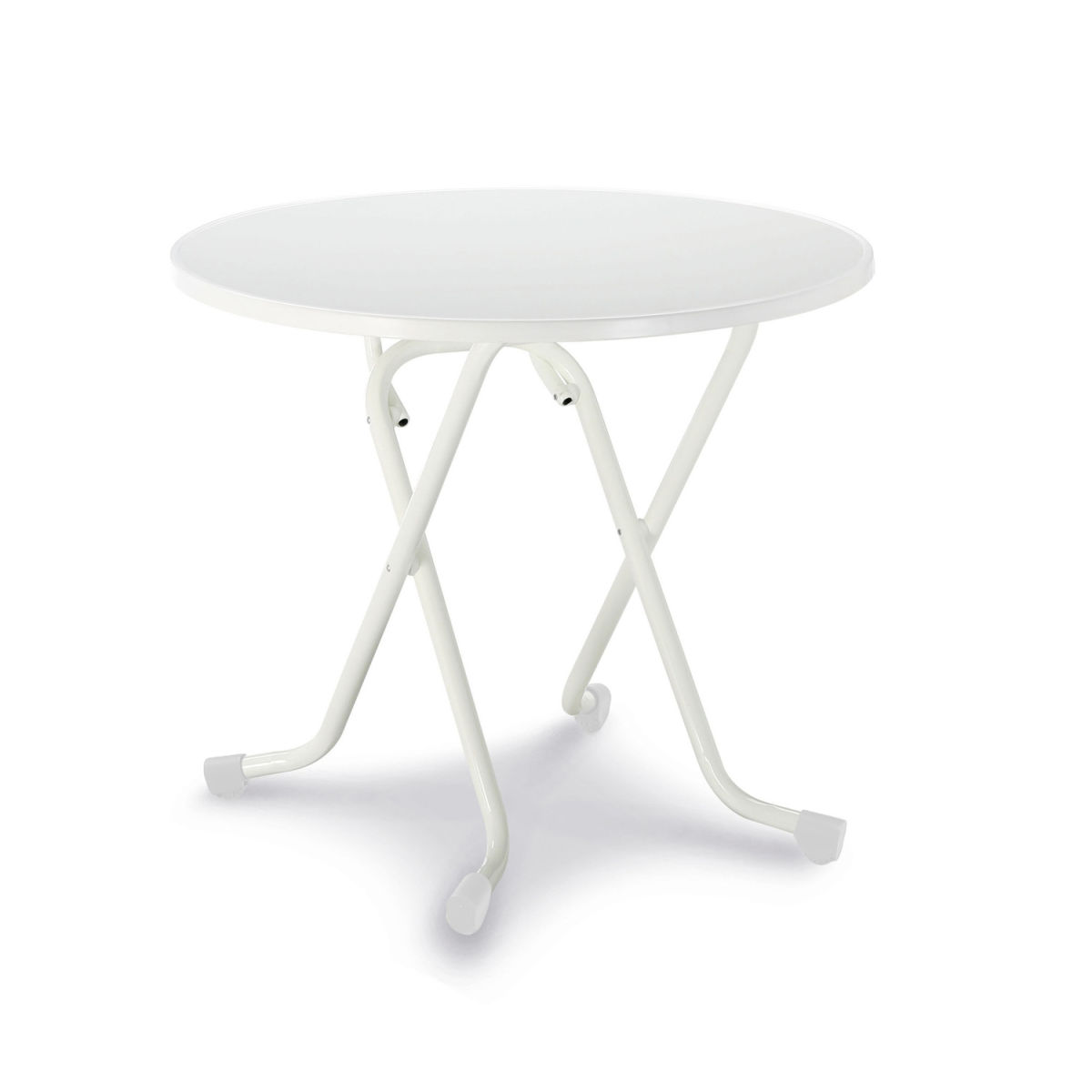 BARTHS Table pliante ronde ; 80x80x73 cm (lx&Oslash;xH); blanc; rond(e)