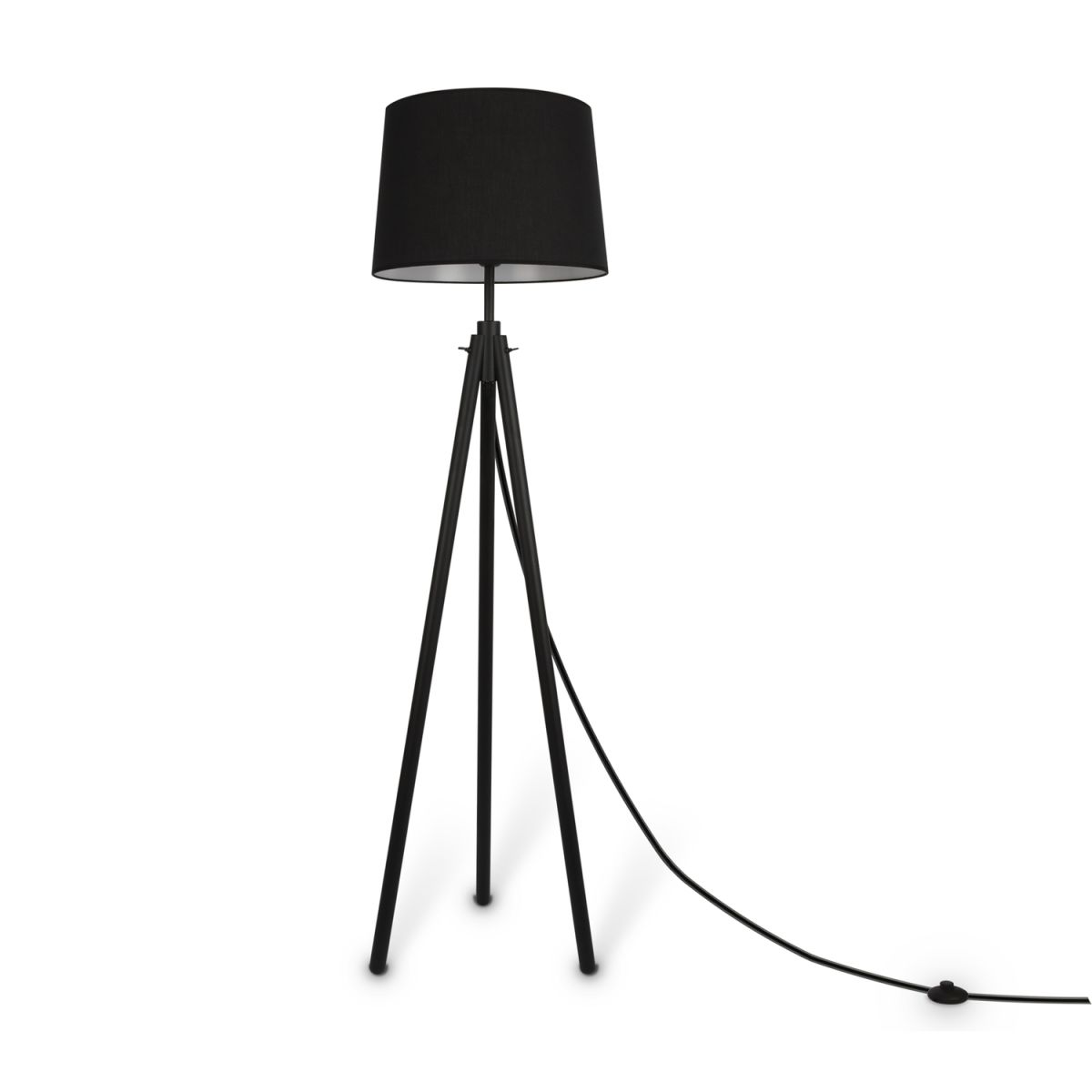 Maytoni Maytoni Stehleuchte Calvin Weiß, aus Metall und Holz, 1xE27; 60.7x60.7x164.2x44 cm (LxBxHxØ); schwarz; Gestell schwarz