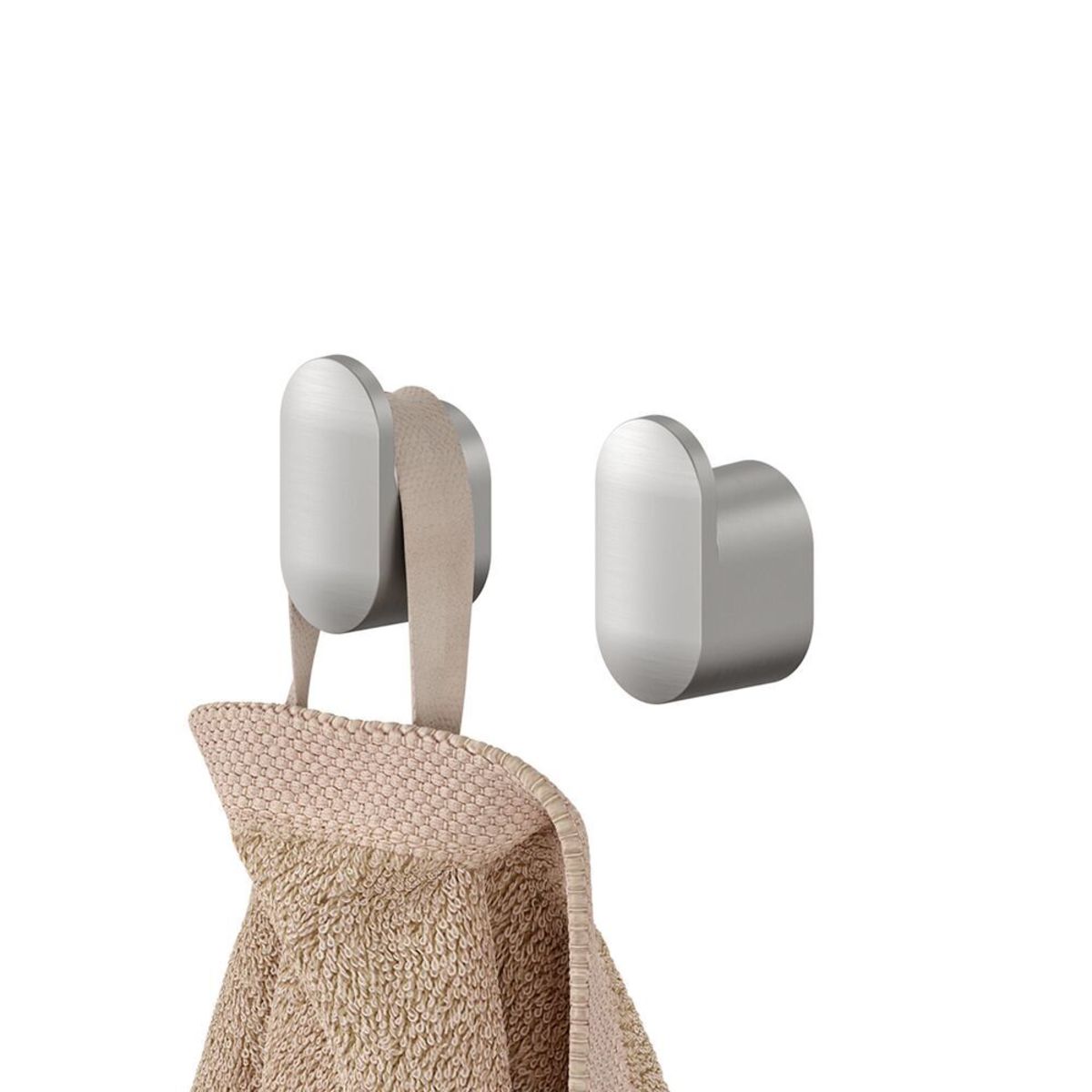 Cooper Gancio piccolo per asciugamani (set di 2) in acciaio inox spazzolato TIGER; 1.6x2.5x1.6 cm (LxHxP); argento