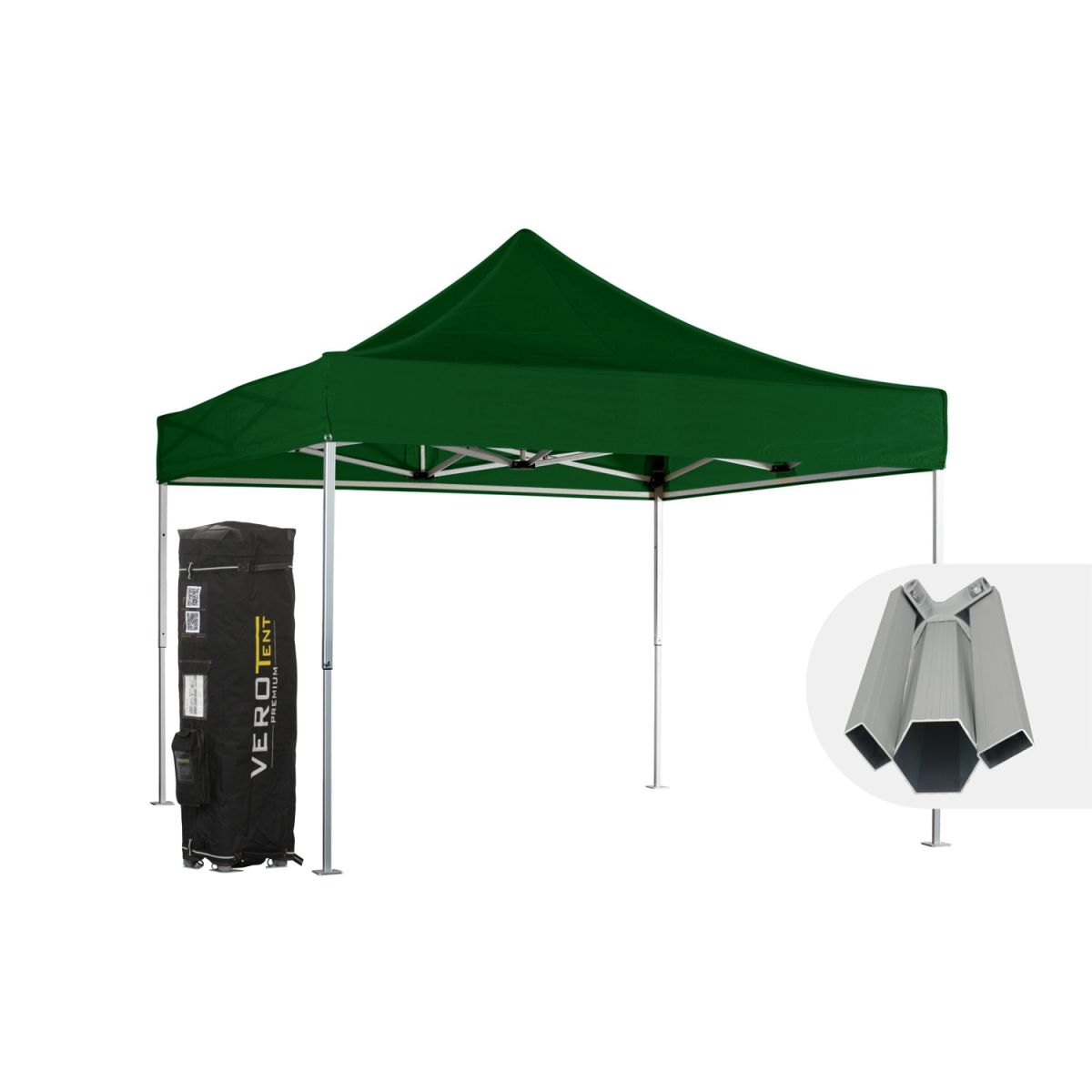 VeroTENT VeroTENT Faltpavillon 4x4m Budget50 mit Dach 400x400x400 cm (LxBxH); grün