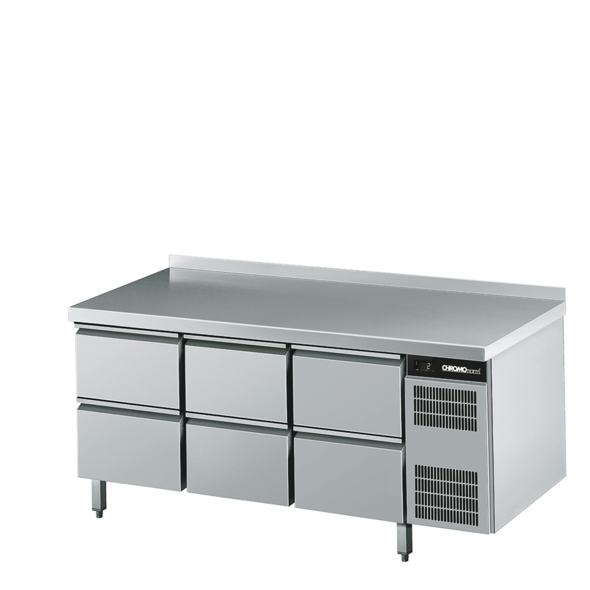CHROMOnorm Kühltisch GN 1/1, 6 Züge 1/2 176 ml, 172.5x85x70 cm (BxHxT); grau