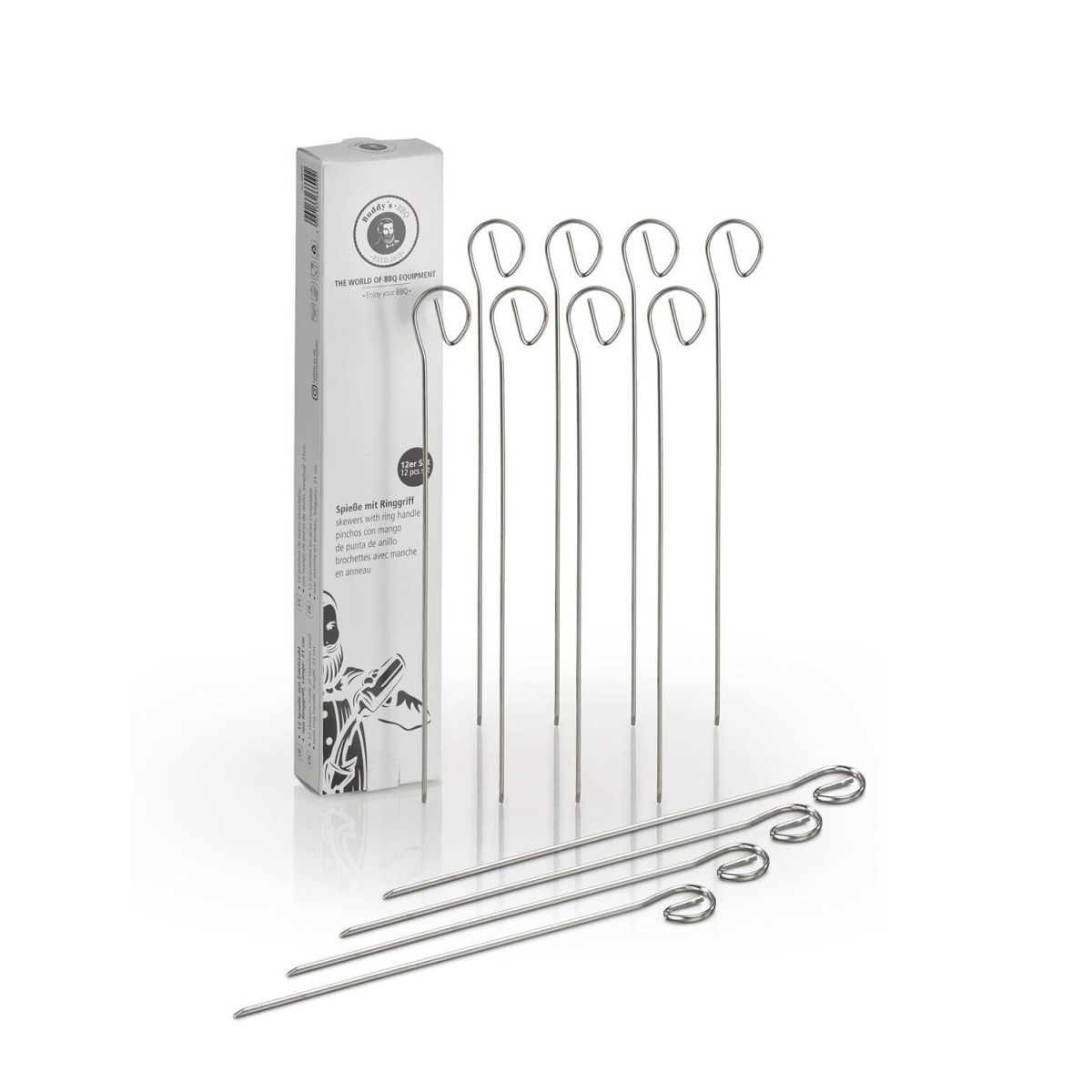 Buddy’s Bar Spieße, 12er Set, Edelstahl; 2.5 cm (L); silber; 12 Stück / Pack