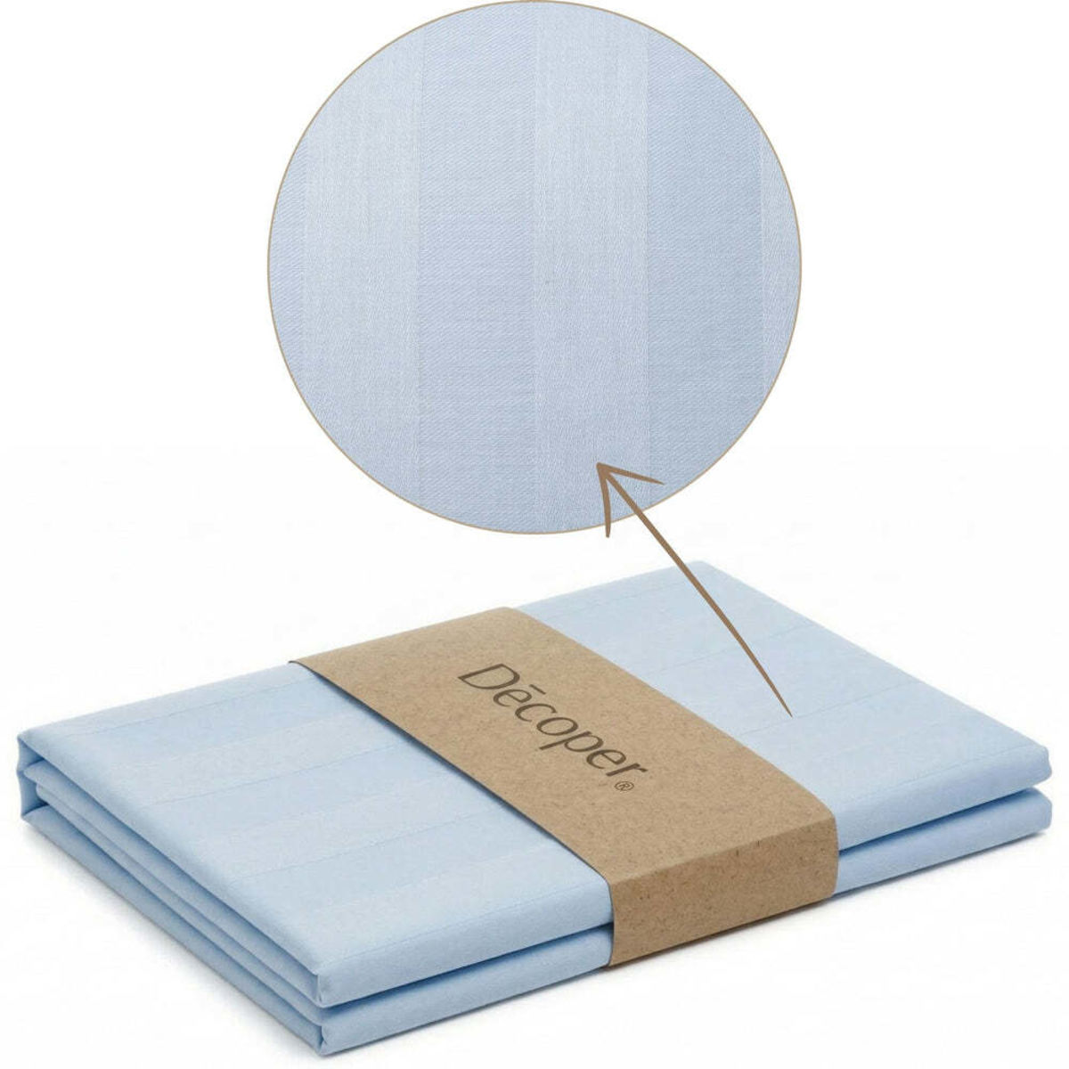 Decoper Streifsatin Bettwäsche Set; 135x200 cm (BxL), 60x80 cm (LxB); blau