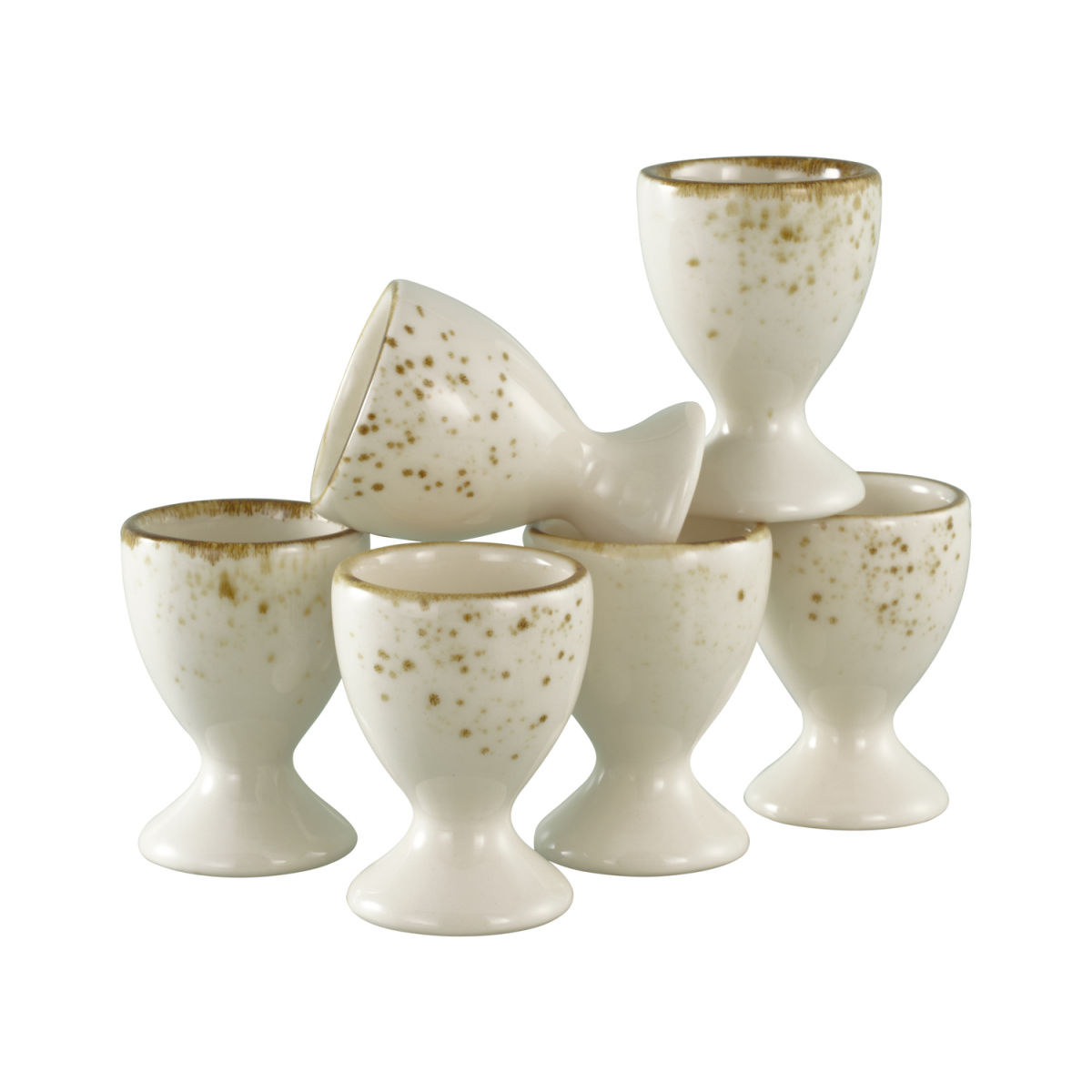 Collezione Natura - Portauovo da 6 pezzi CreaTable; 5.5x5.5x5.5x7 cm (LxLxØxH); beige; 6 pz. / Pacco