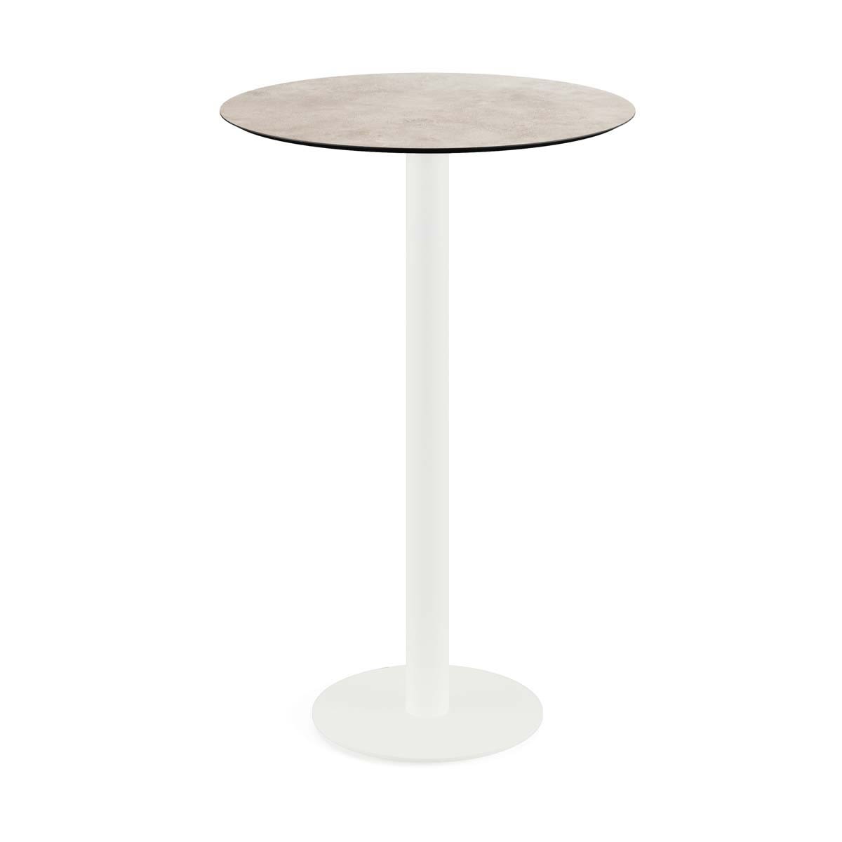Feros Urban Stehtisch Weiß Gestell + HPL rund 109.2x70 cm (HxØ); sand; rund