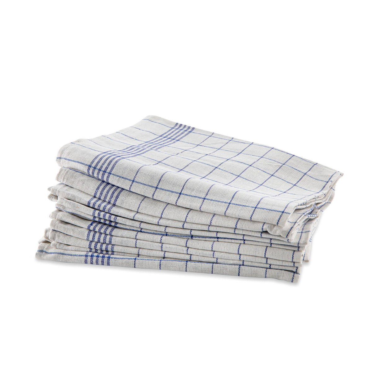 bertsch Hotelwäsche Geschirrtücher blau-weiss-kariert 50/70 cm, aus Halbleinen 50x70 cm (BxL); blau; 10 Stück / Pack
