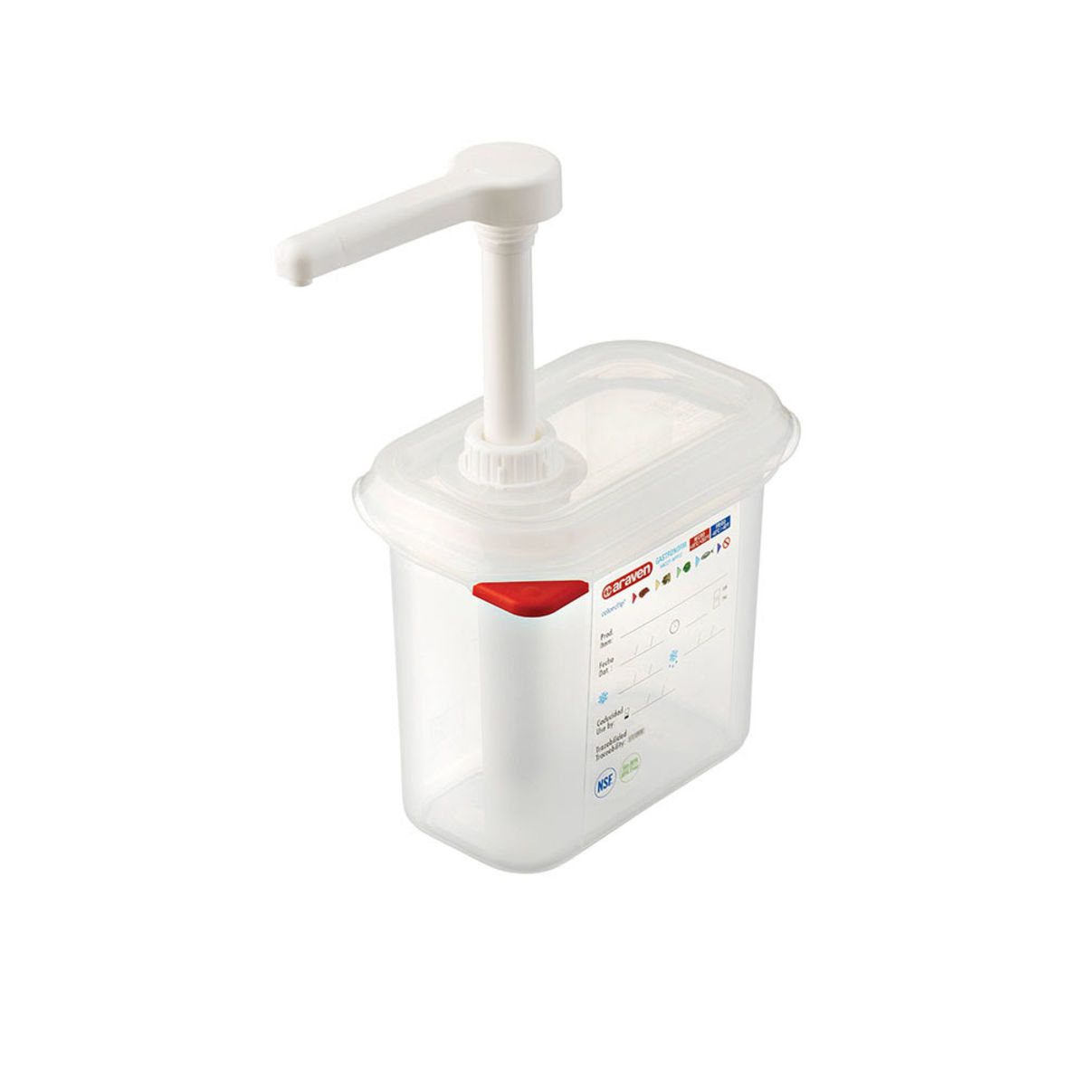 Araven Saucenspender/Pumpspender GN 1/9, Inhalt 1,5 L GN 1/9, 1.5 l, 17.6x10.8 cm (BxT); weiß