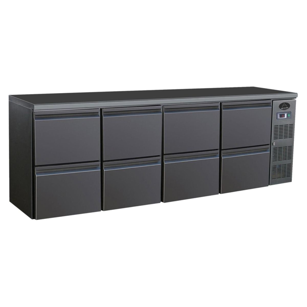 A&S Polarny Flaschenkühltisch I 698L I 8 Schubladen I BBC480 254.2x86x51.3 cm (BxHxT); schwarz