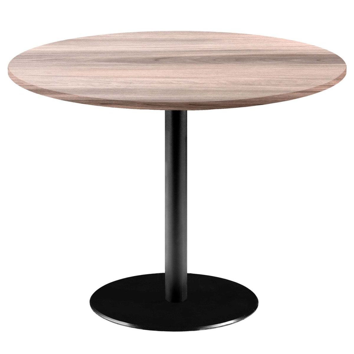 RestooTab Tisch Rome XL rund - Dekor Holz 75x120 cm (HxØ); Platte eiche/hellgrau, Gestell schwarz; rund
