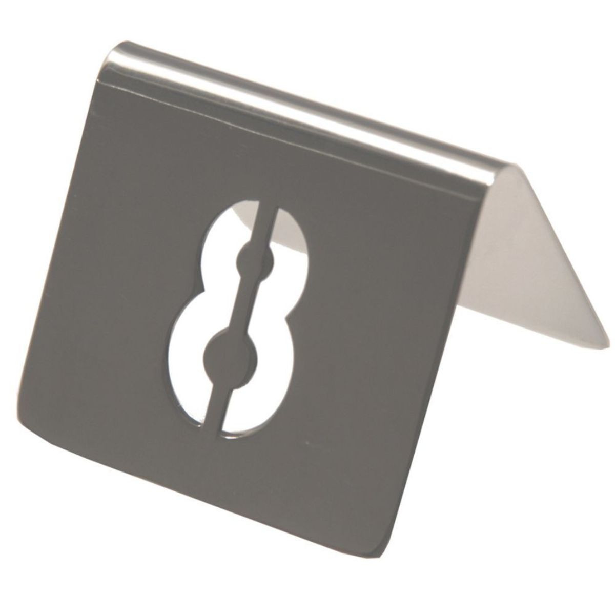 METAFICH 12 von 1 bis 12 nummerierte Tischstaffeleien aus rostfreiem Stahl. 7.5x5 cm (BxH); silber; Prägung 49–60 , 12 Stück / Pack