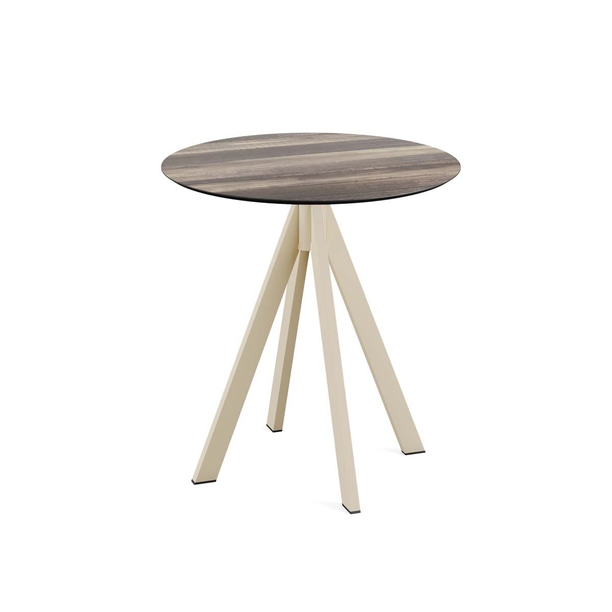 Feros Terrassentisch Infinity Sand Gestell + HPL rund 73.2x70 cm (HxØ); hellbraun; rund