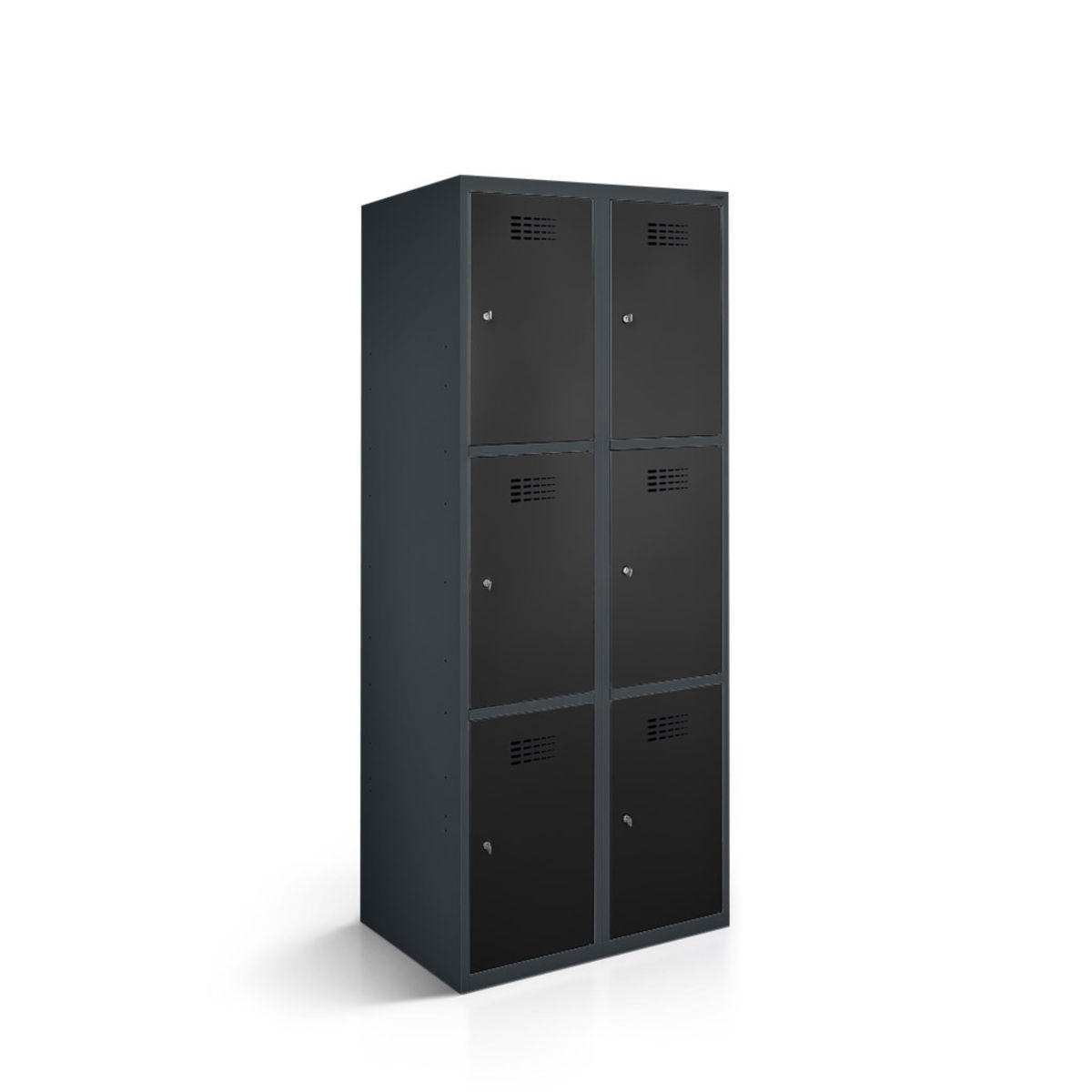 rotstahl Fächerschrank 6 Fächer mit anthrazitgrauem Korpus 60x50x180 cm (BxTxH); schwarz