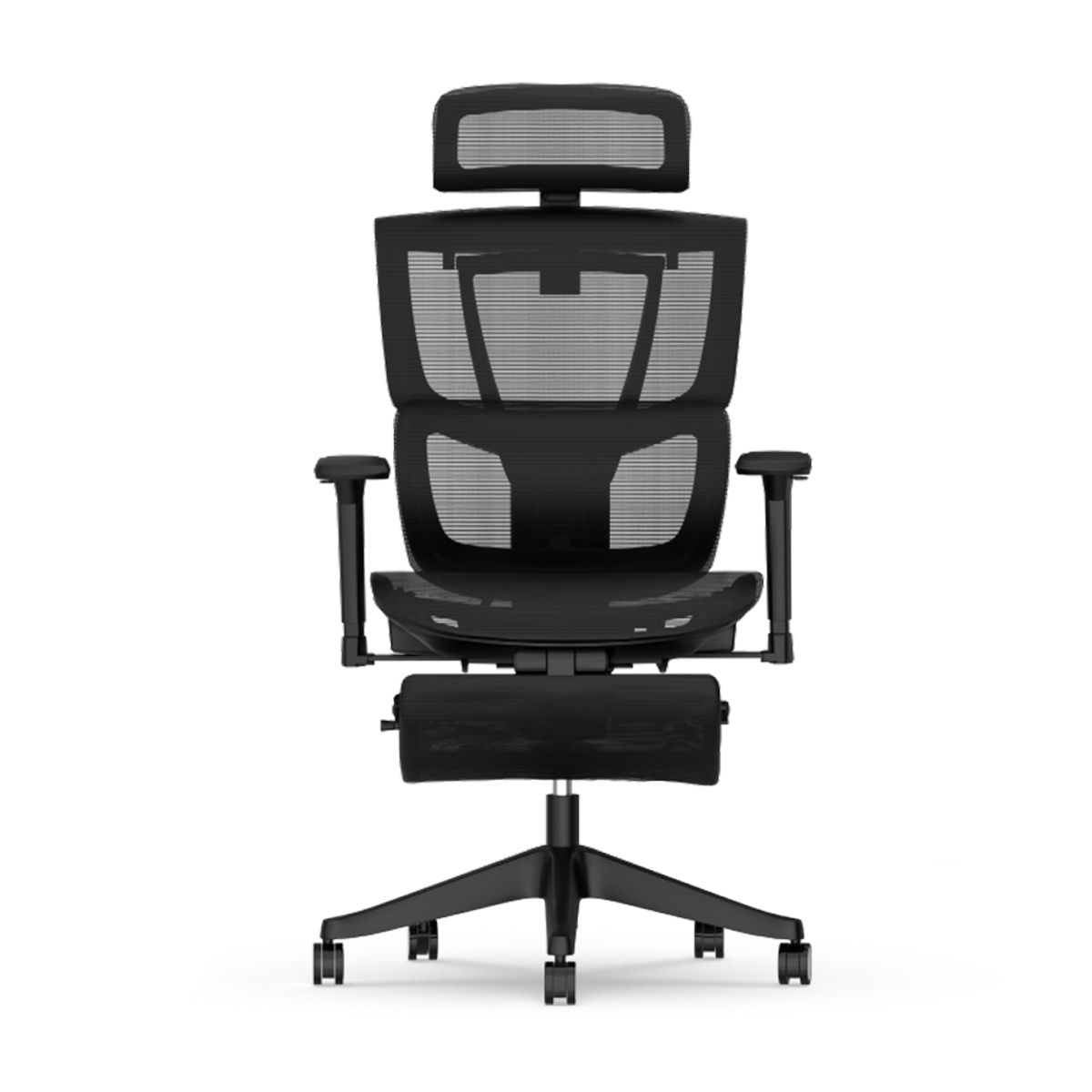 FlexiSpot Ergonomischer Bürostuhl Mesh-Sitz, ausziehbare Fußstütze; 71x47x65 cm (BxHxT); schwarz
