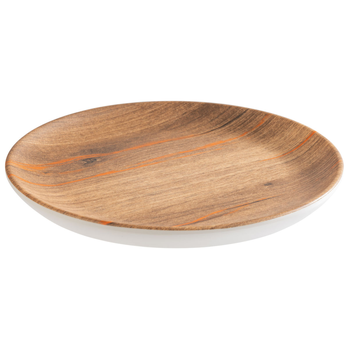 APS Teller CRAZY WOOD, Melamin 15x15x1.5 cm (LxBxH); weiß/braun; rund