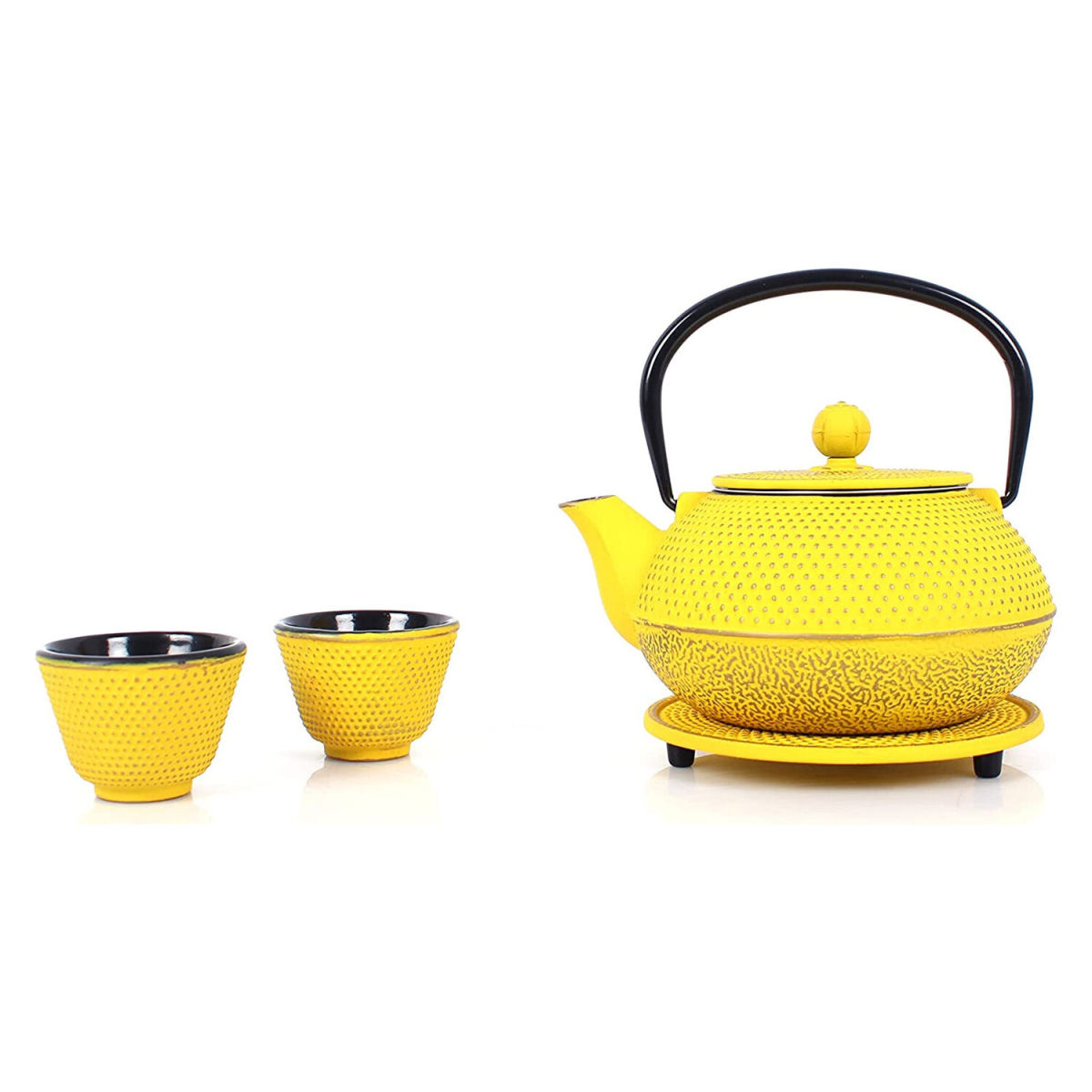 ECHTWERK Teeservice Gusseisen 4-tlg 800 ml, 18x16x16 cm (LxBxH); gelb