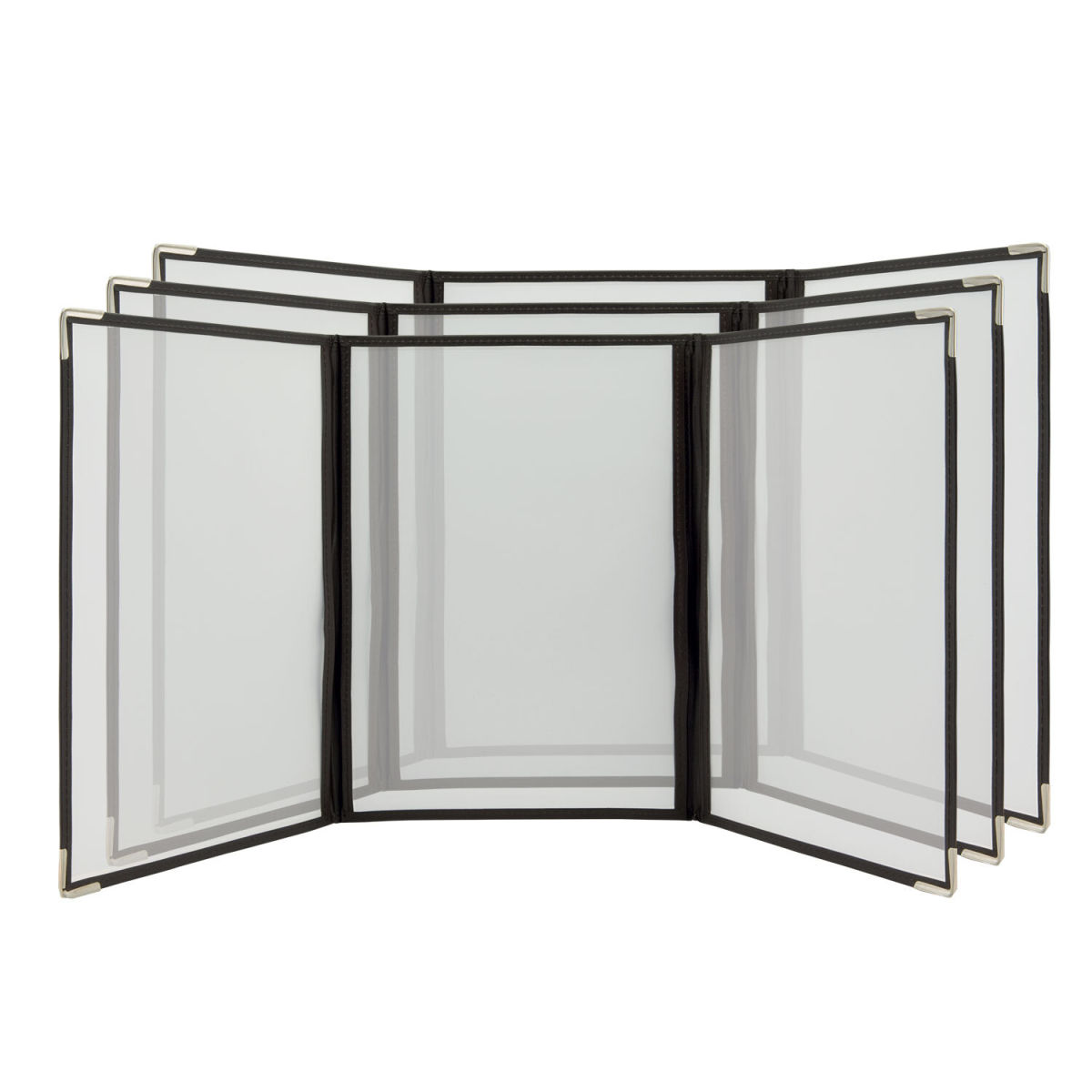 Set di 3 portamenu A4 Crystal - Trasparente - 6 facciate Securit; 23x31.5 cm (LxH); marrone