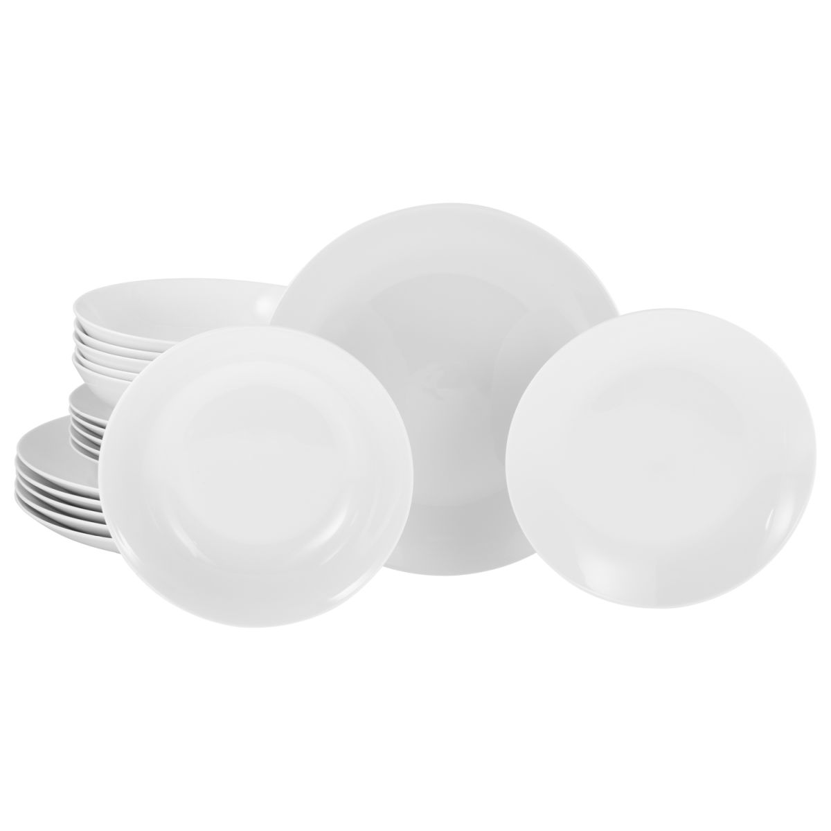 Luna bianco - set di piatti 18 pezzi CreaTable; bianco