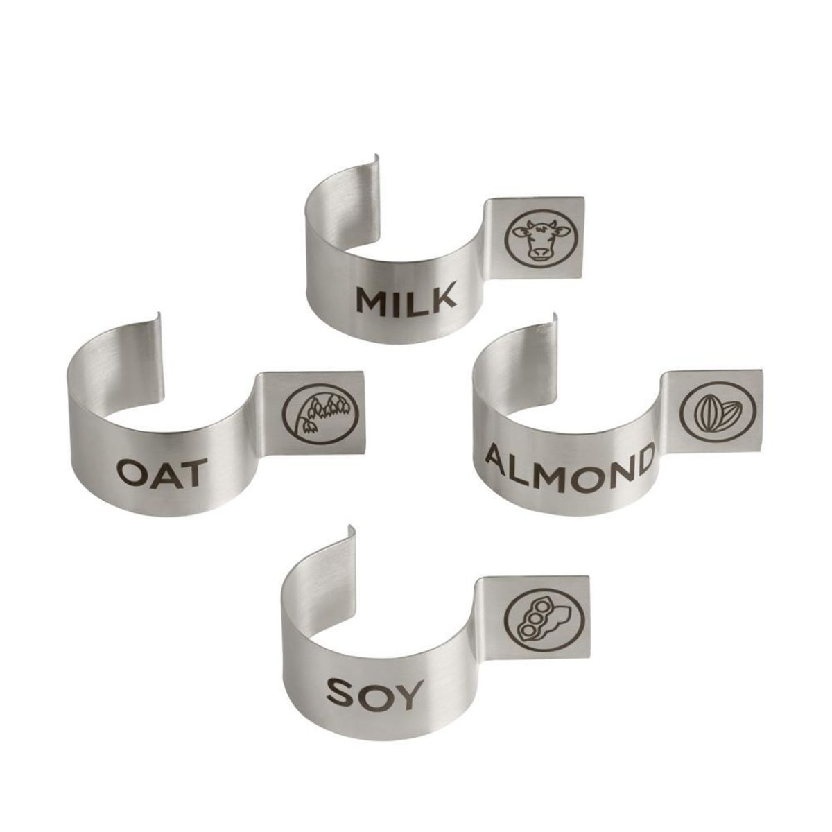 APS Labelclips, 4er Set; 4.5x4.5x2.5 cm (LxBxH); silber; 4 Stück / Pack