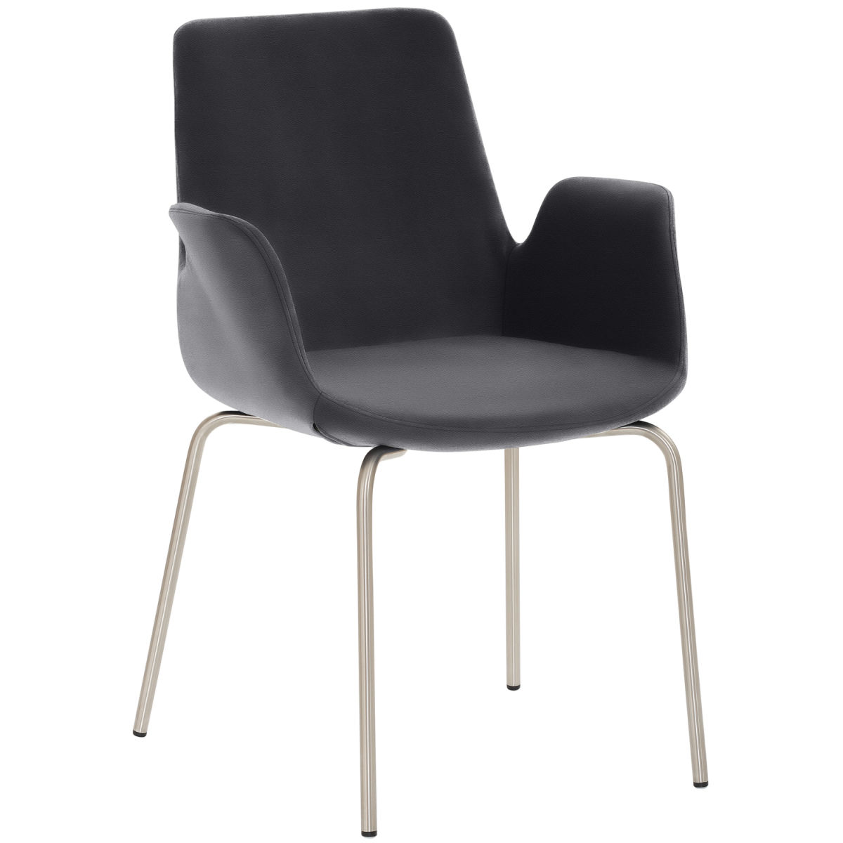 Mayer Sitzmöbel Sessel 2009, Mikrofaser-Stoff, 4-Fuß-Gestell 58x59x87 cm (BxTxH); Sitz anthrazit, Gestell edelstahl