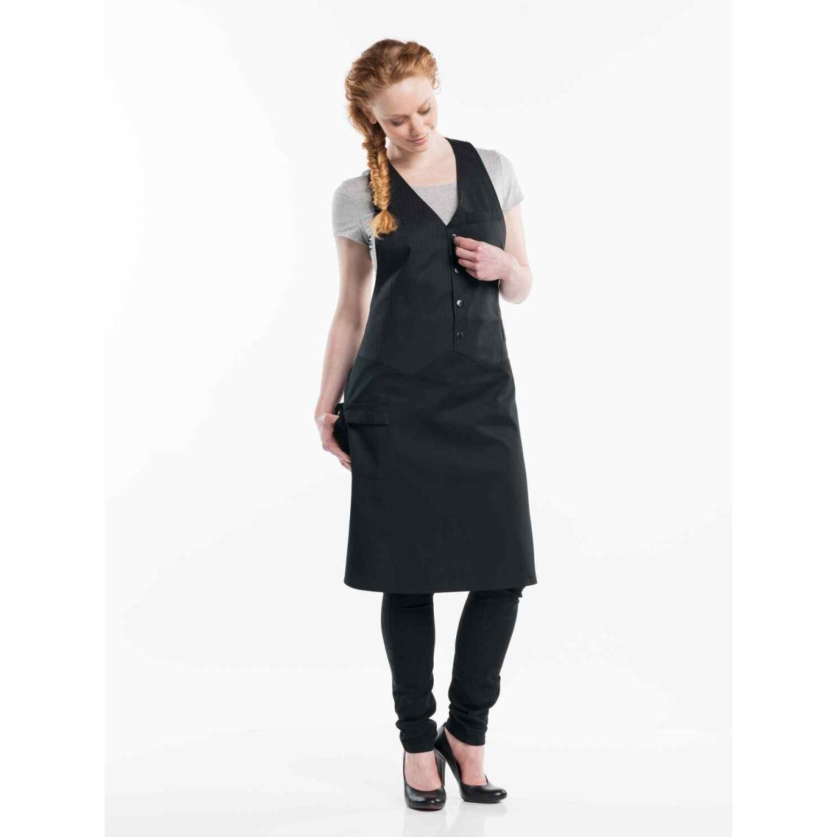 Chaud Devant Latzschürze Barista W100 – L85 85x100 cm (LxB); schwarz