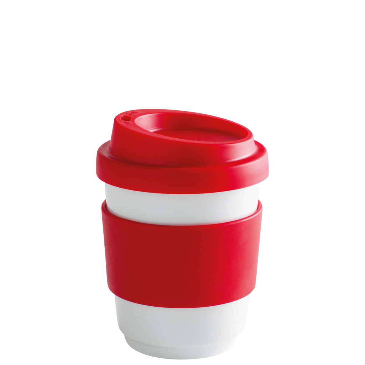 Kahla Becher + Trinkdeckel + Banderole fillit 270 ml, 8x9.5 cm (ØxH); rot; rund