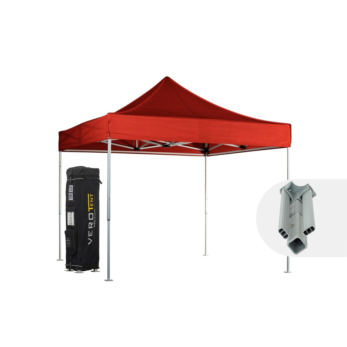 VeroTENT VeroTENT Faltpavillon 3x3m Classic mit Dach 300x300x330 cm (LxBxH); rot
