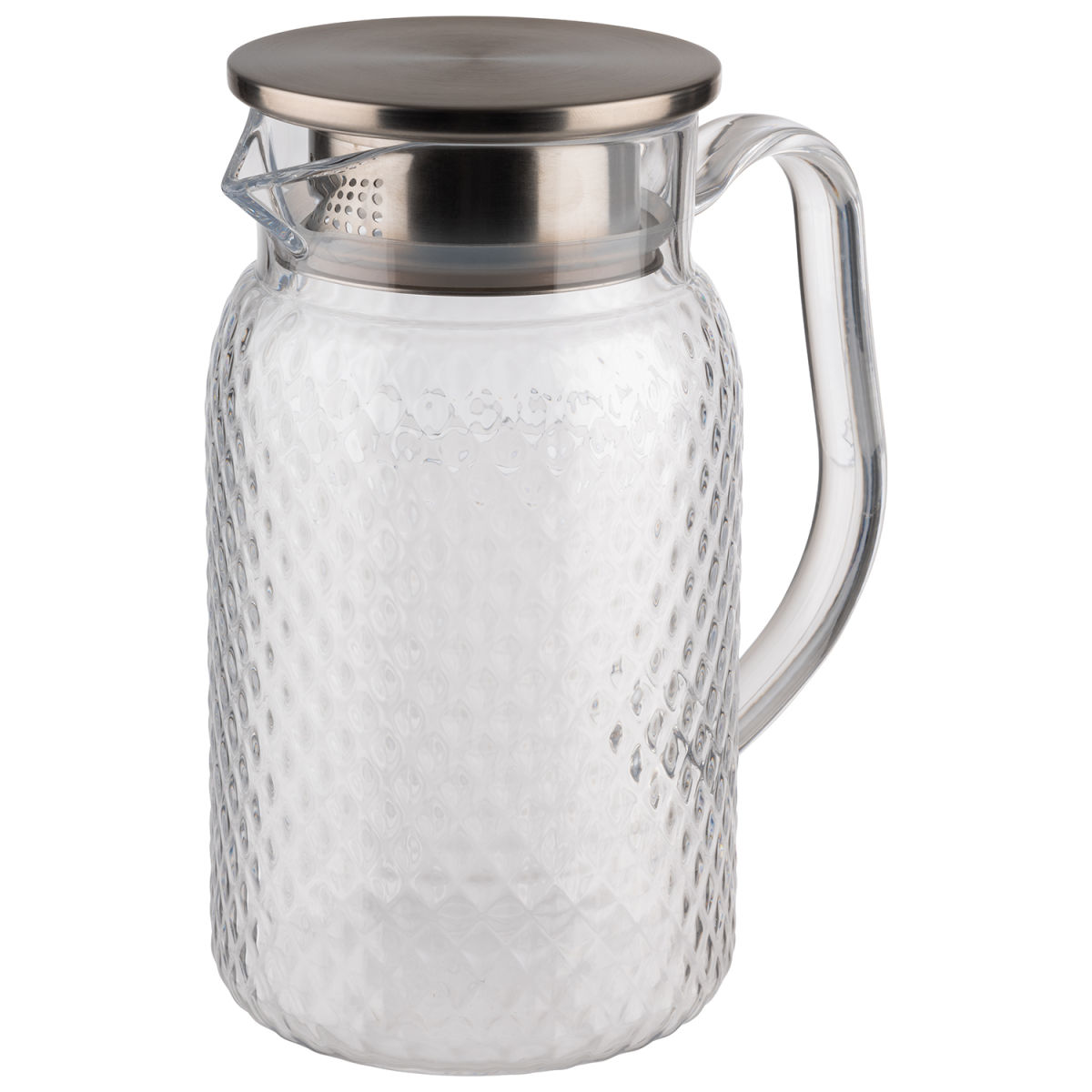 APS Saft-/Wasserkanne, Polycarbonat/Edelstahl 1000 ml, 10x10x19 cm (LxBxH); transparent