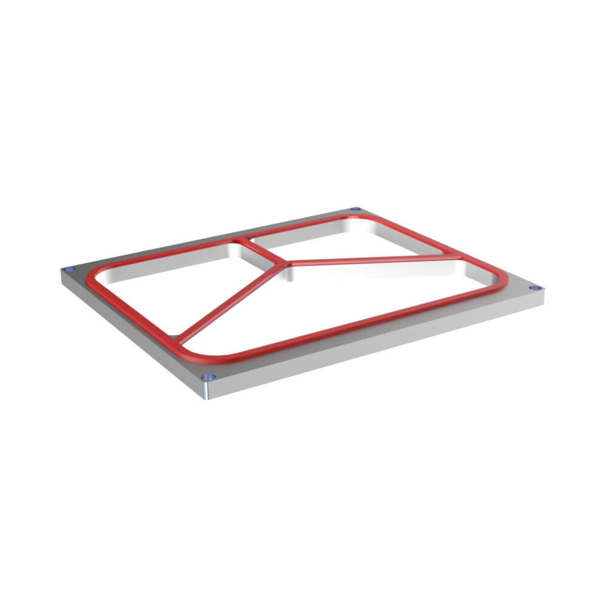 Stalgast Siegelrahmen dreigeteilt für RK 1900 silber/rot