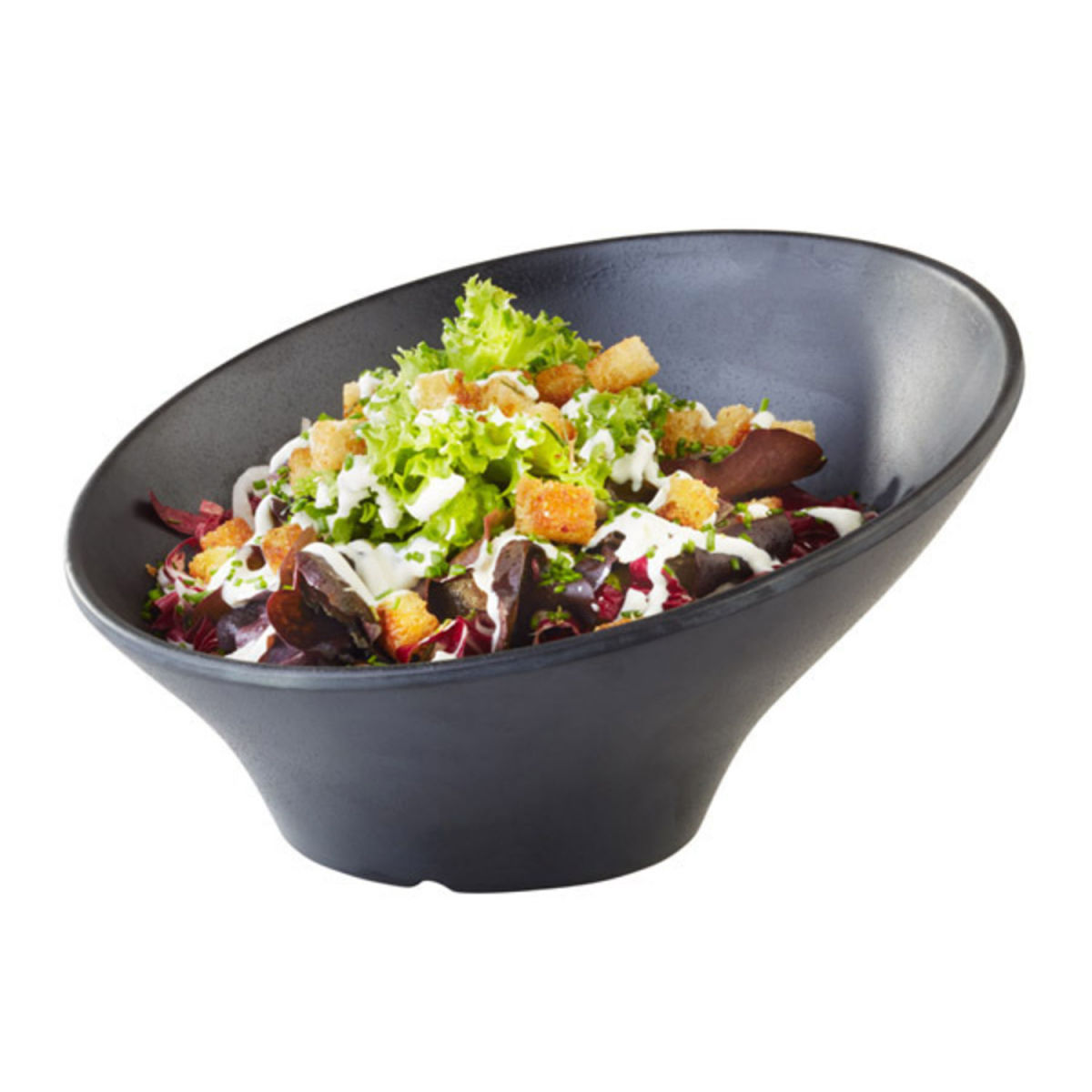 APS Schale Zen konisch mit abgeschrägtem Rand 800 ml, 22.5x12.5 cm (ØxH); schwarz; rund