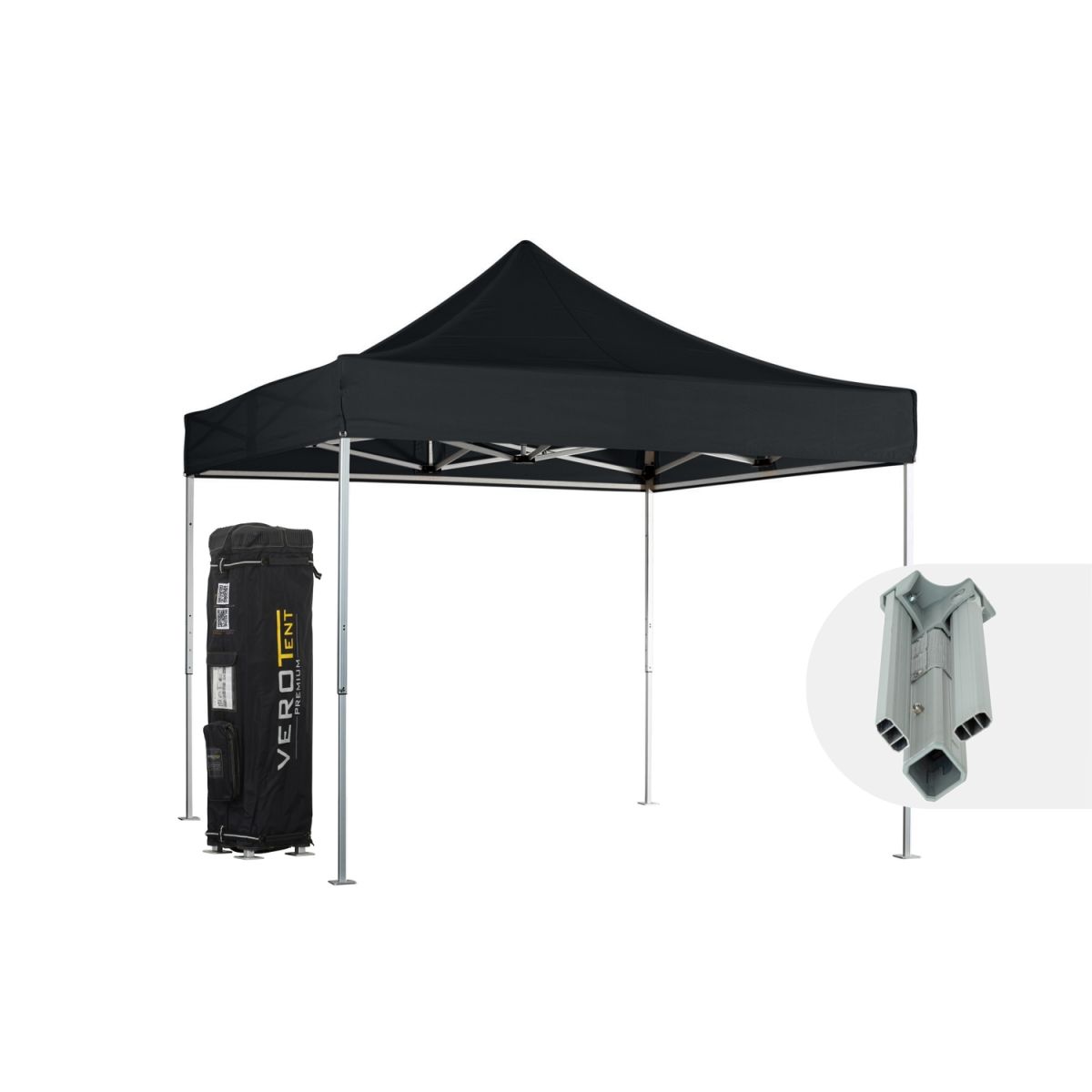 VeroTENT VeroTENT Faltpavillon 3x3m Classic mit Dach 300x300x330 cm (LxBxH); schwarz