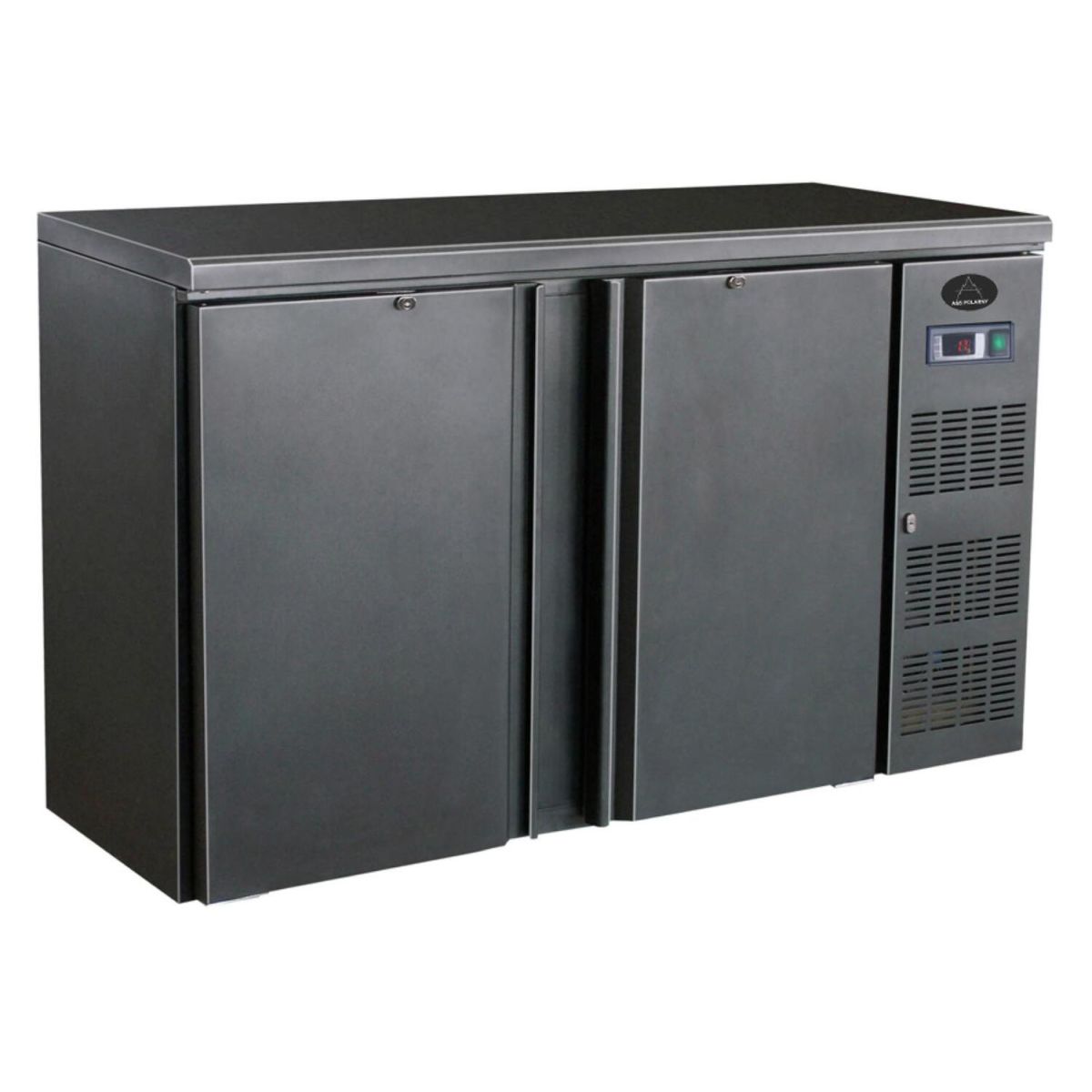 A&S Polarny Flaschenkühltisch I 350L I 2 Türen I BBC210 146.2x86x51.3 cm (BxHxT); schwarz