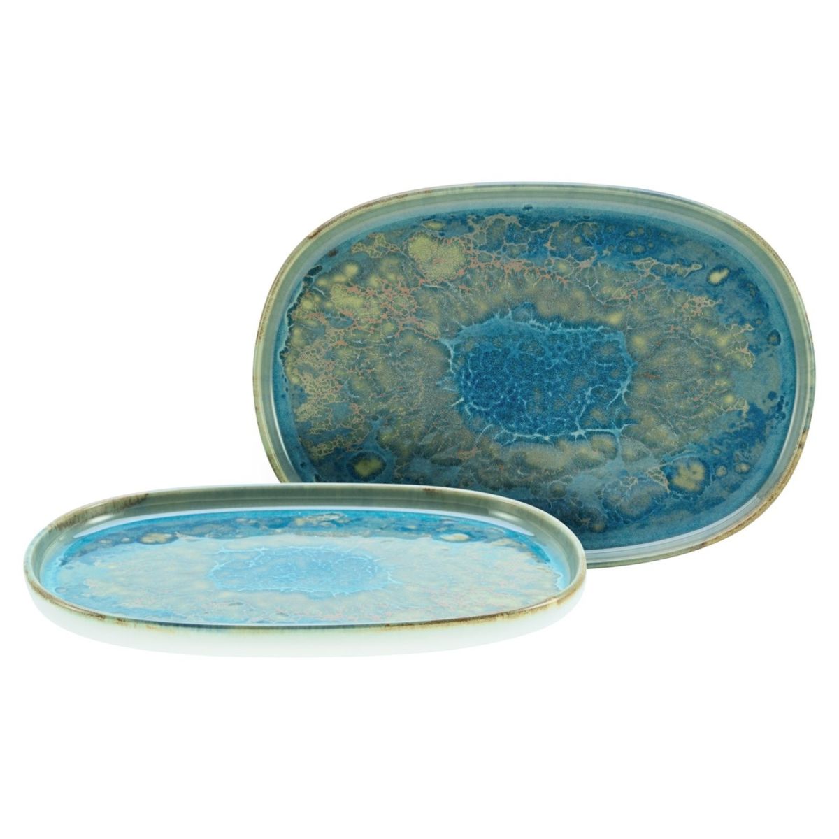 Yuki - Piatto da portata ovale 2 pezzi CreaTable; 33x23x2.5 cm (LxLxH); multicolore; ovale; 2 pz. / Pacco